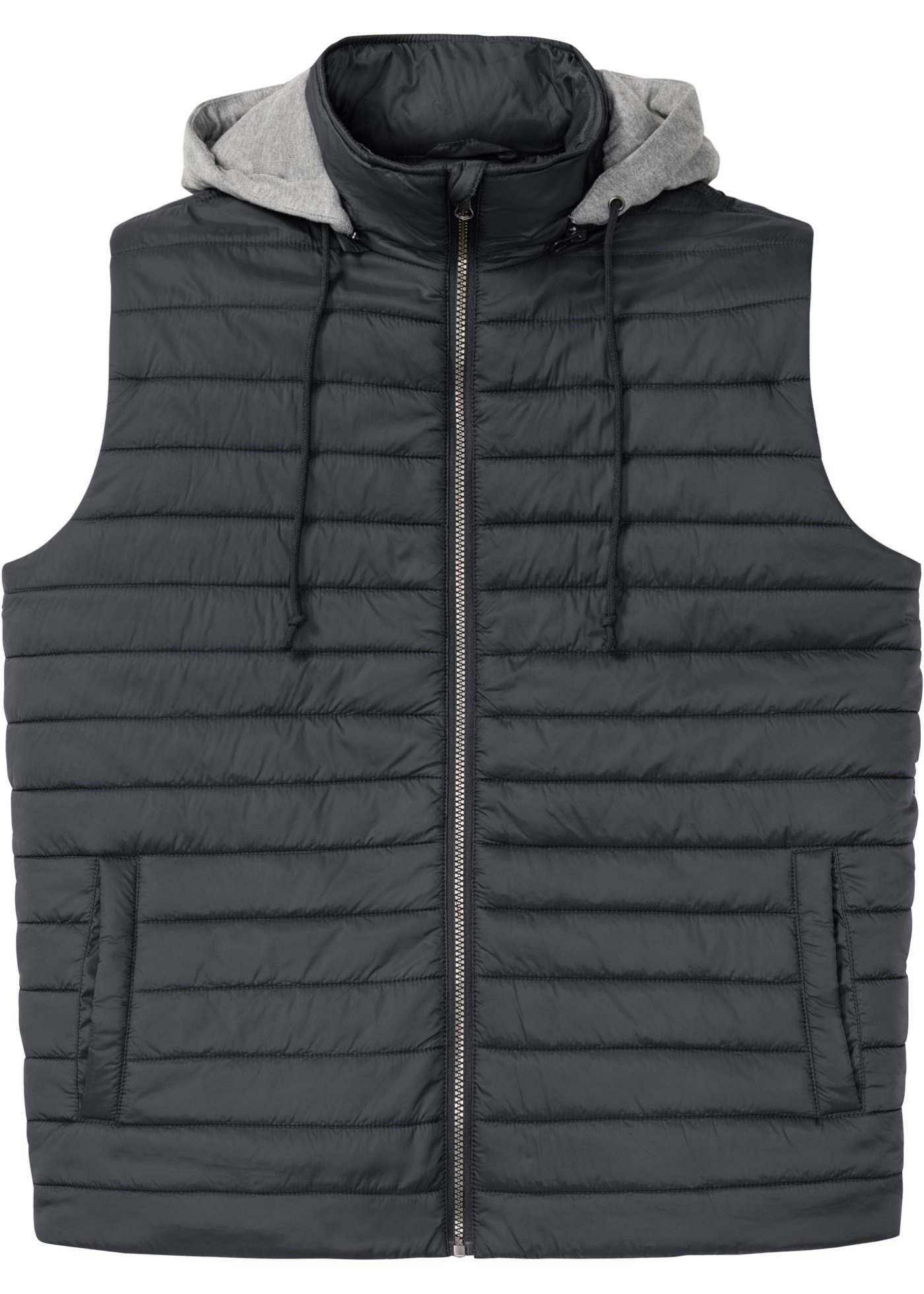 Kamizelka pikowana z kapturem z dzianiny dresowej