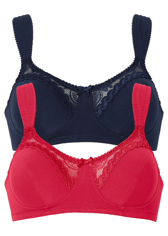 Biustonosz bez fiszbinów (2 szt.), bawełna organiczna