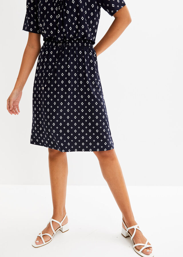 Spódnica z dżerseju z wiązanym paskiem