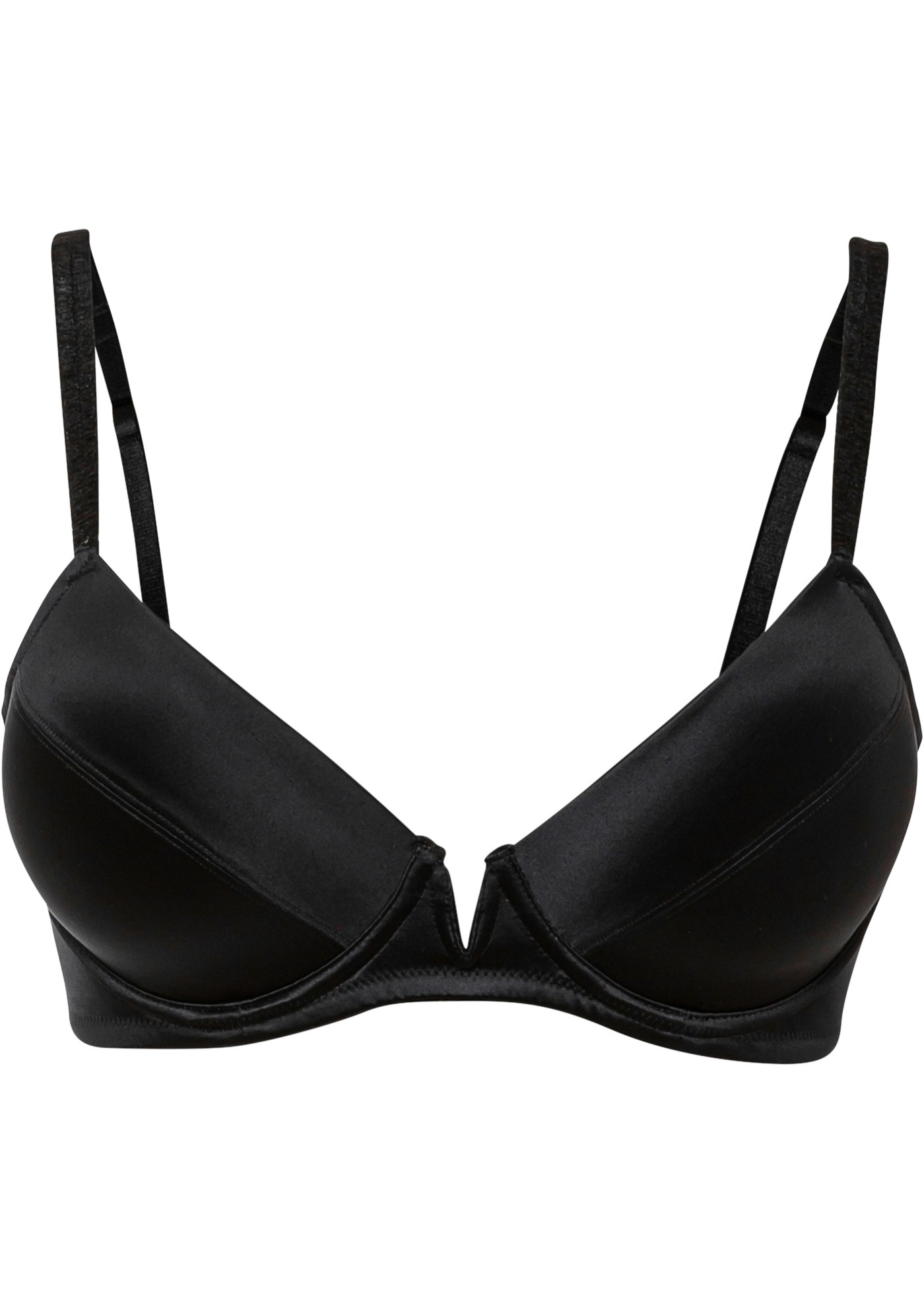 Biustonosz z usztywnianymi miseczkami na fiszbinach, z materiału z połyskiem