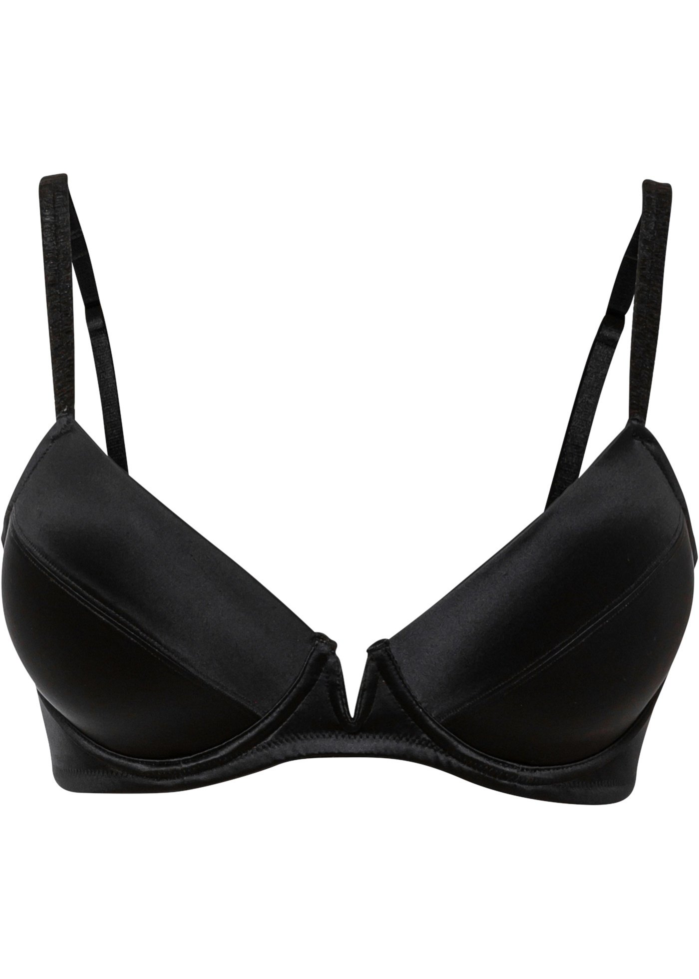 Biustonosz z usztywnianymi miseczkami na fiszbinach, z materiału z połyskiem