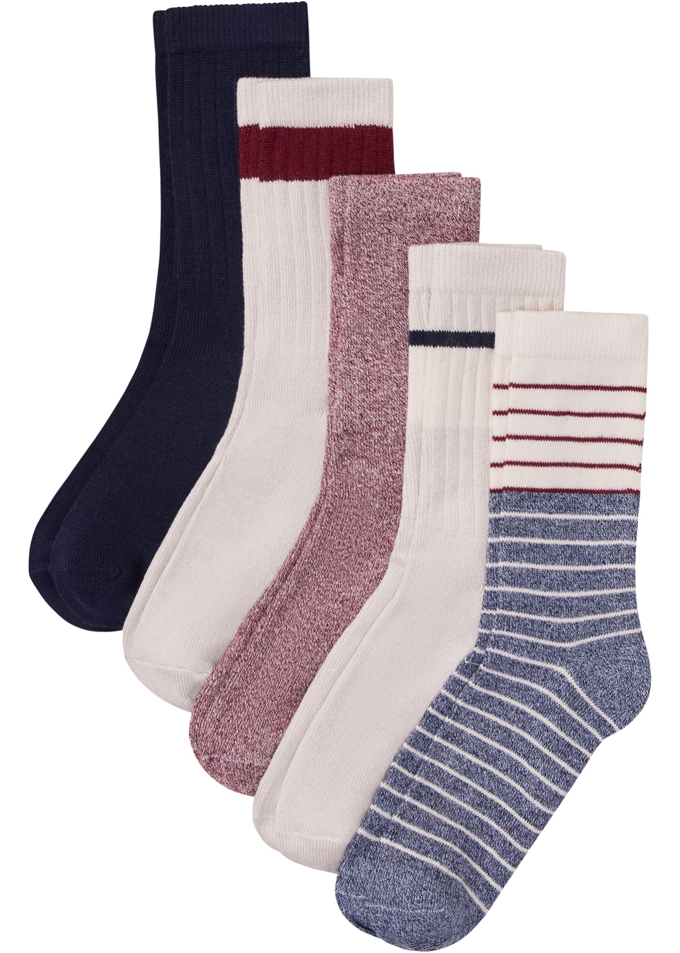 Miękkie skarpety w prążek (5 par) z satynową kokardką