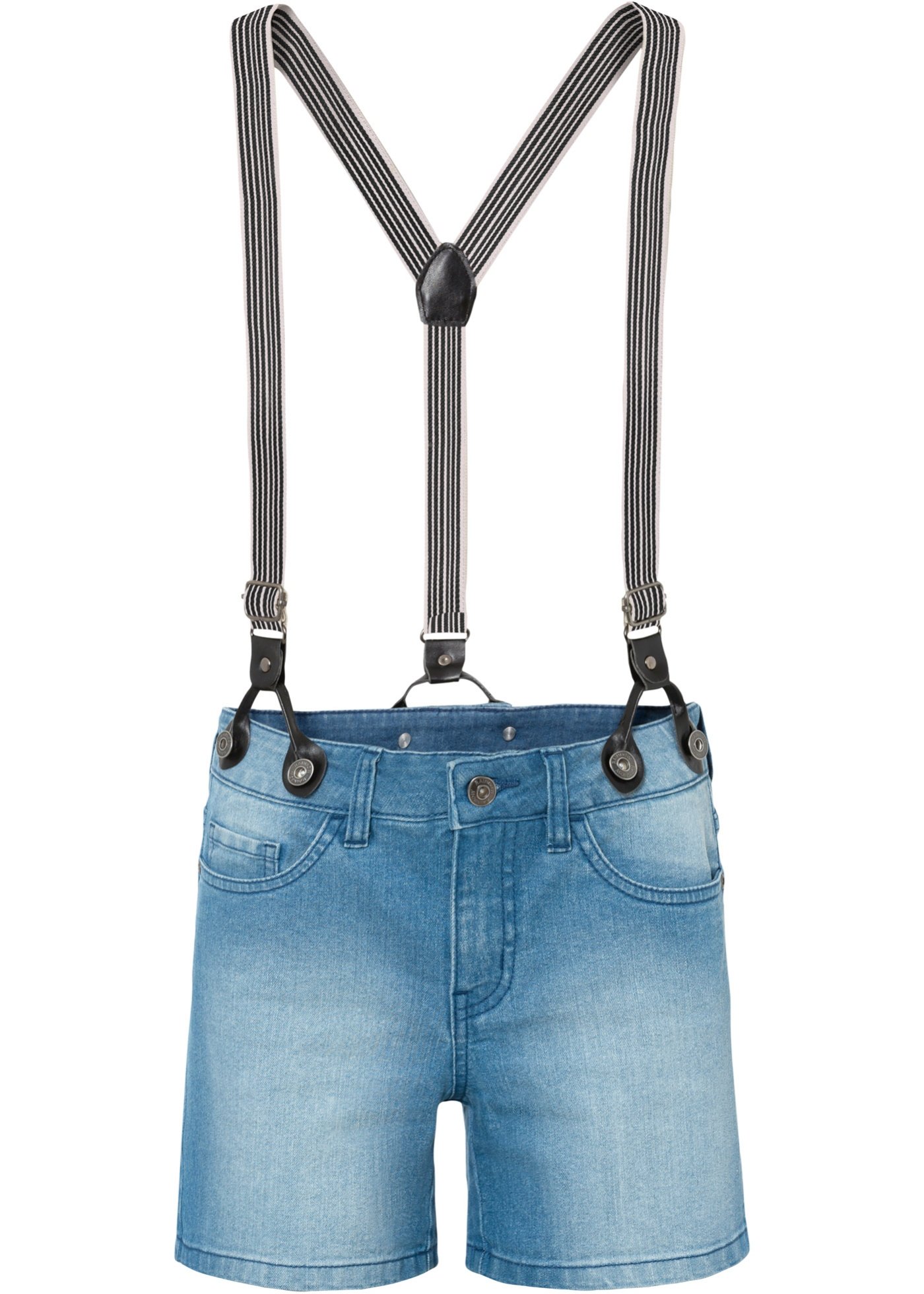 Szorty dżinsowe na szelkach