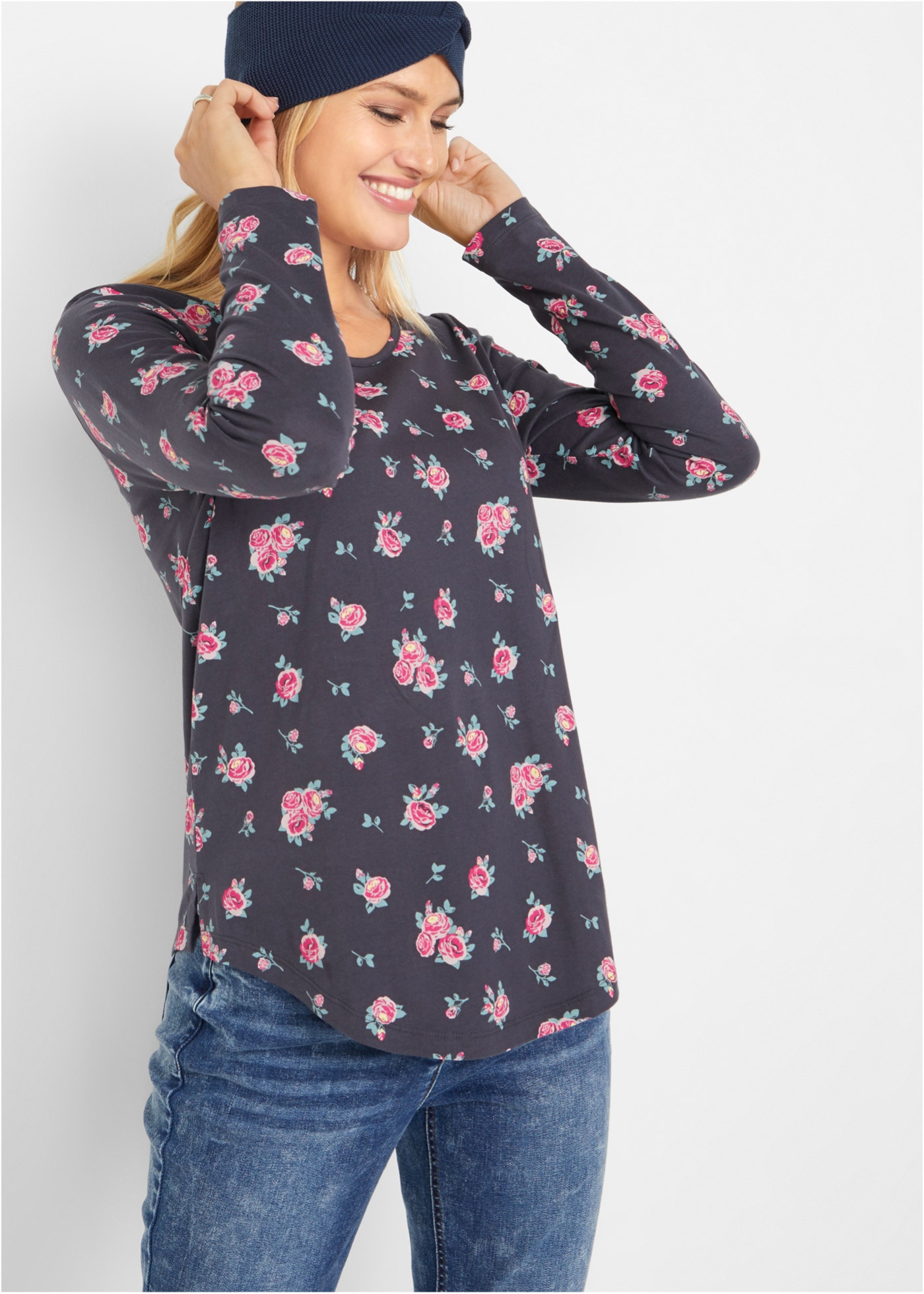 Shirt bawełniany z długim rękawem i nadrukiem