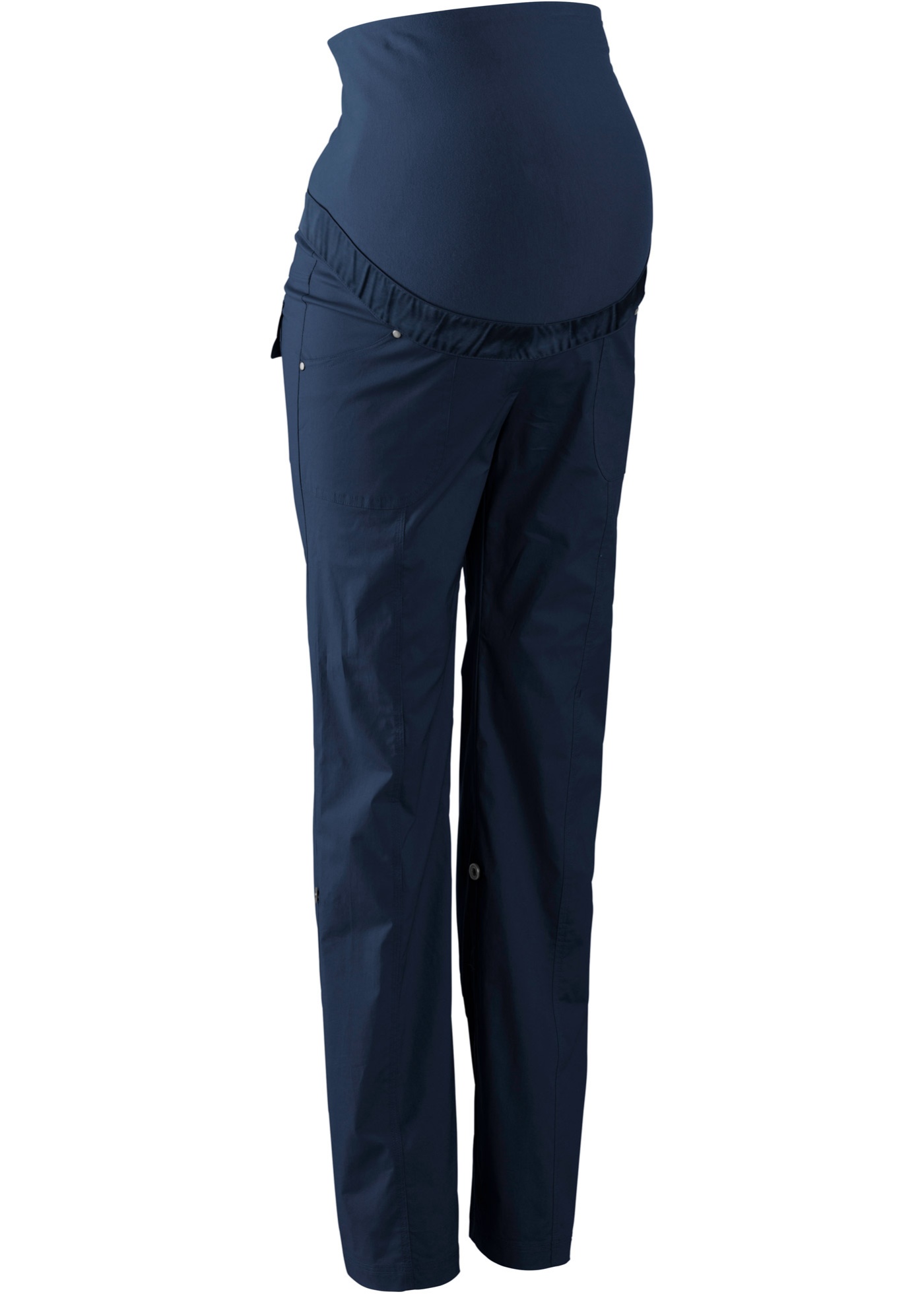 Spodnie ciążowe, proste nogawki z wywinięciem