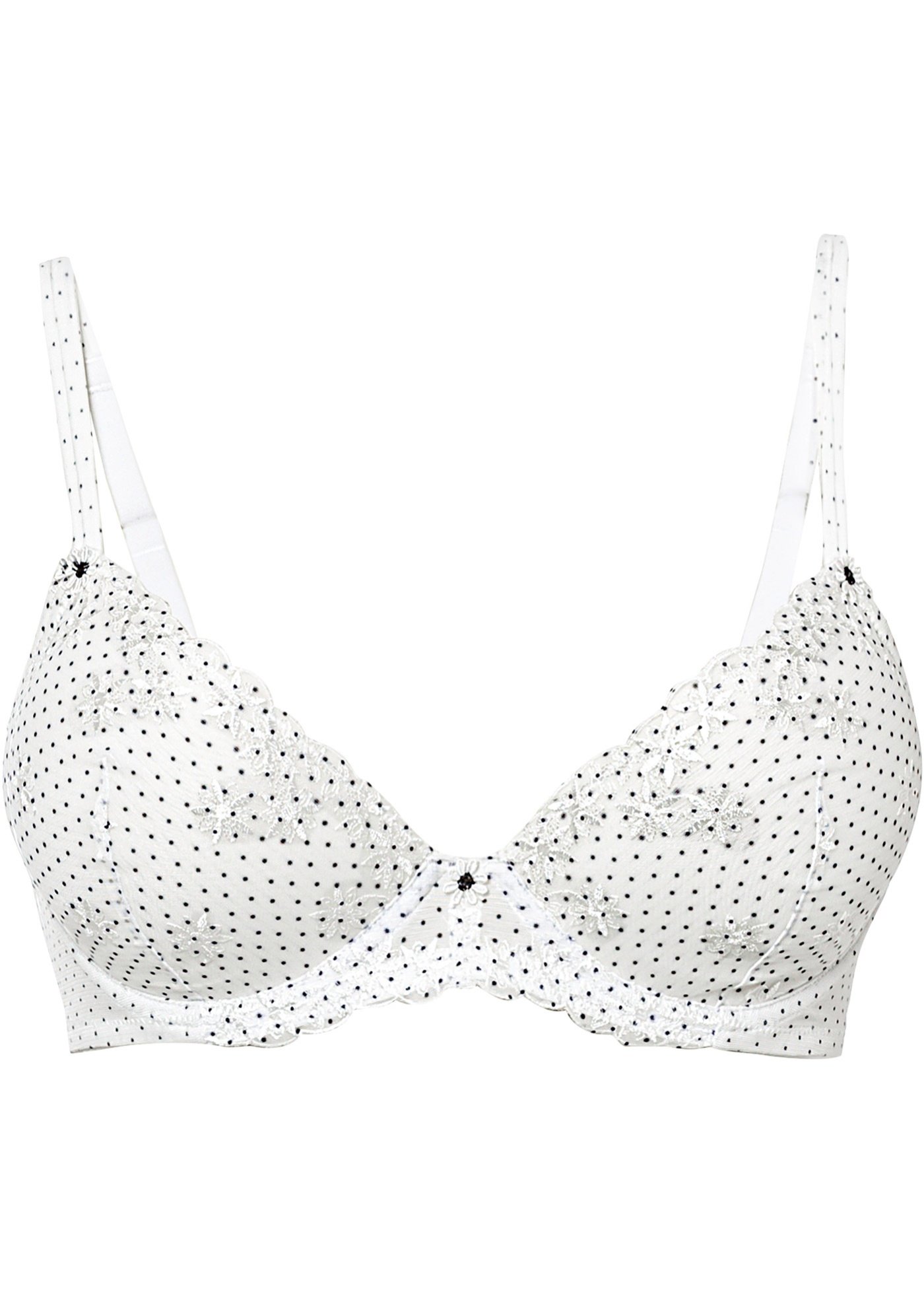 Biustonosz z usztywnianymi miseczkami z haftem