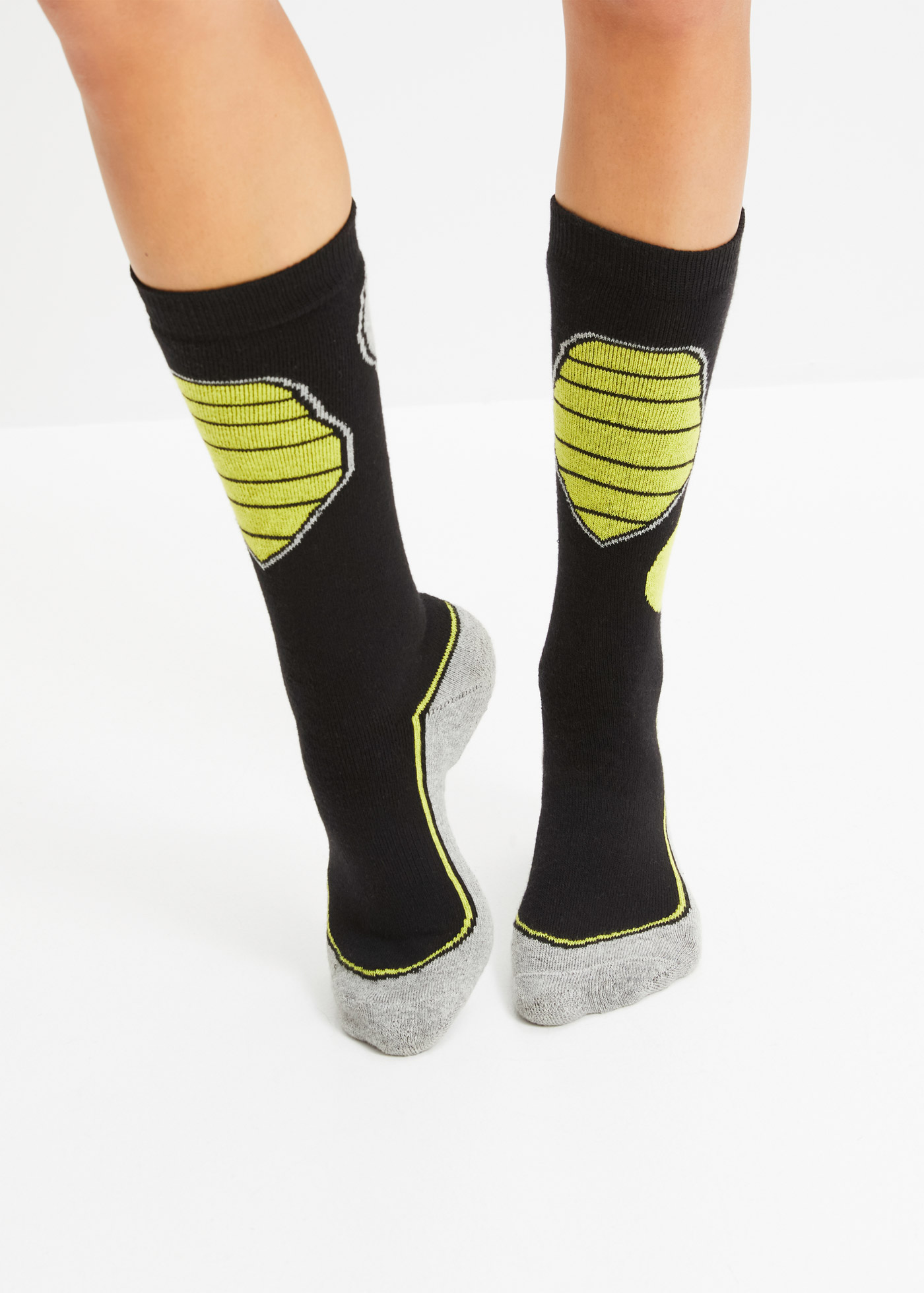 Skarpety narciarskie ocieplane (2 pary), ze spodnią stroną z frotte z bawełny organicznej