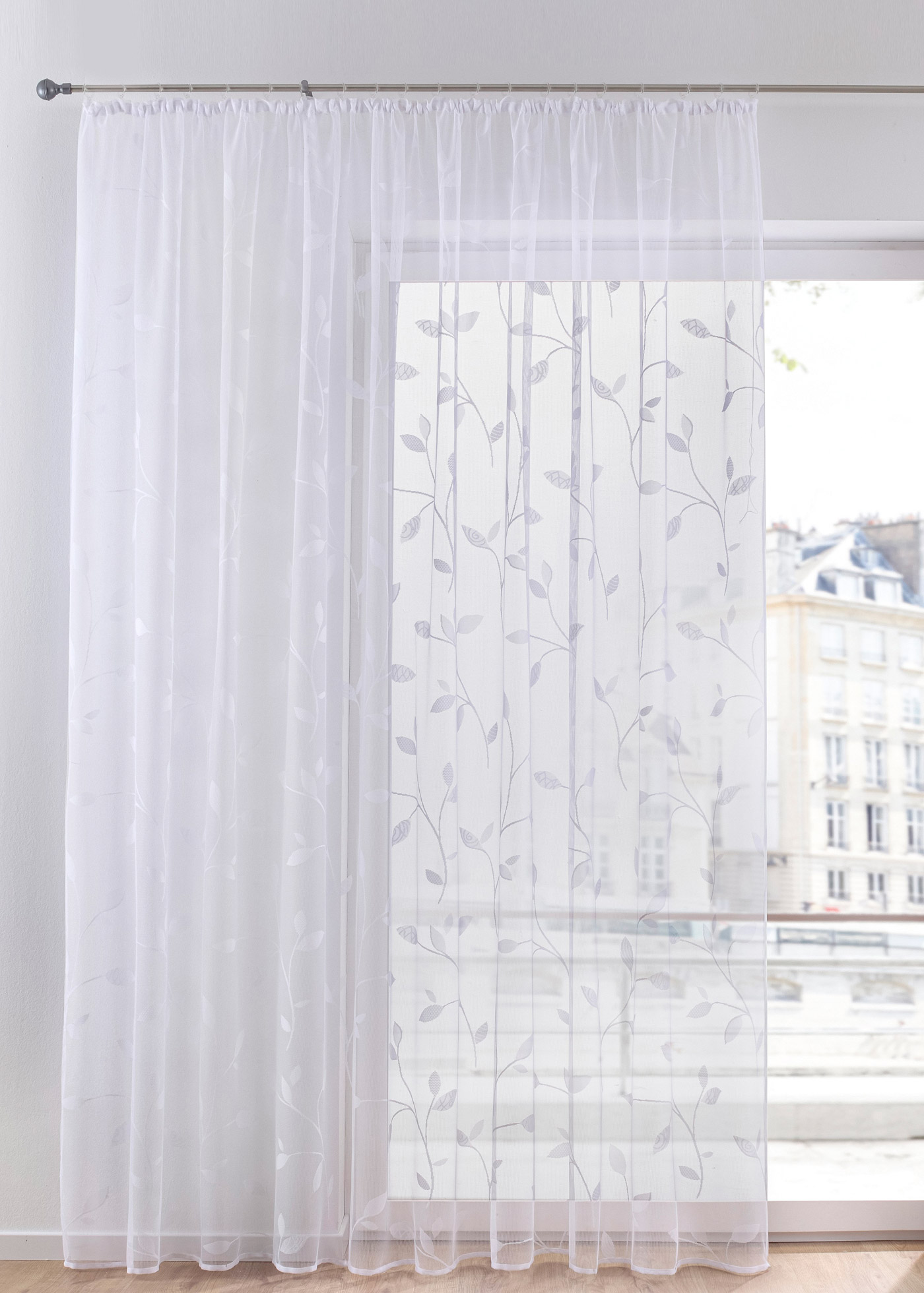 Firana żakardowa w liście