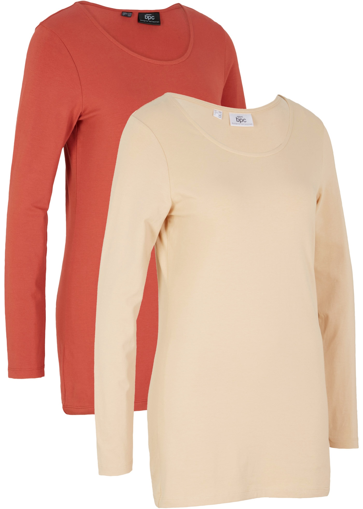 Długi shirt sportowy z bawełny organicznej (2 szt.)