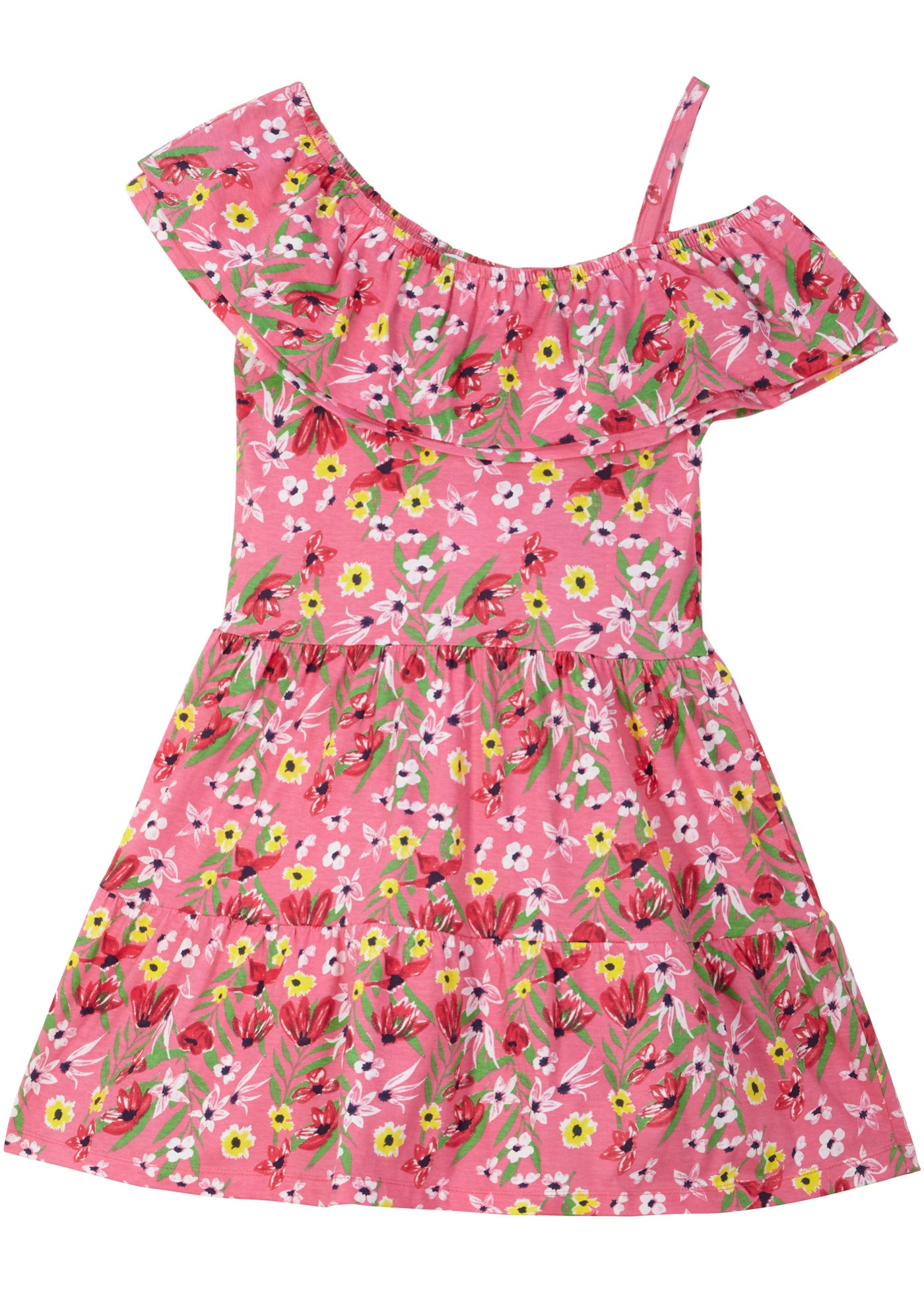 Sukienka dziewczęca one-shoulder z falbaną