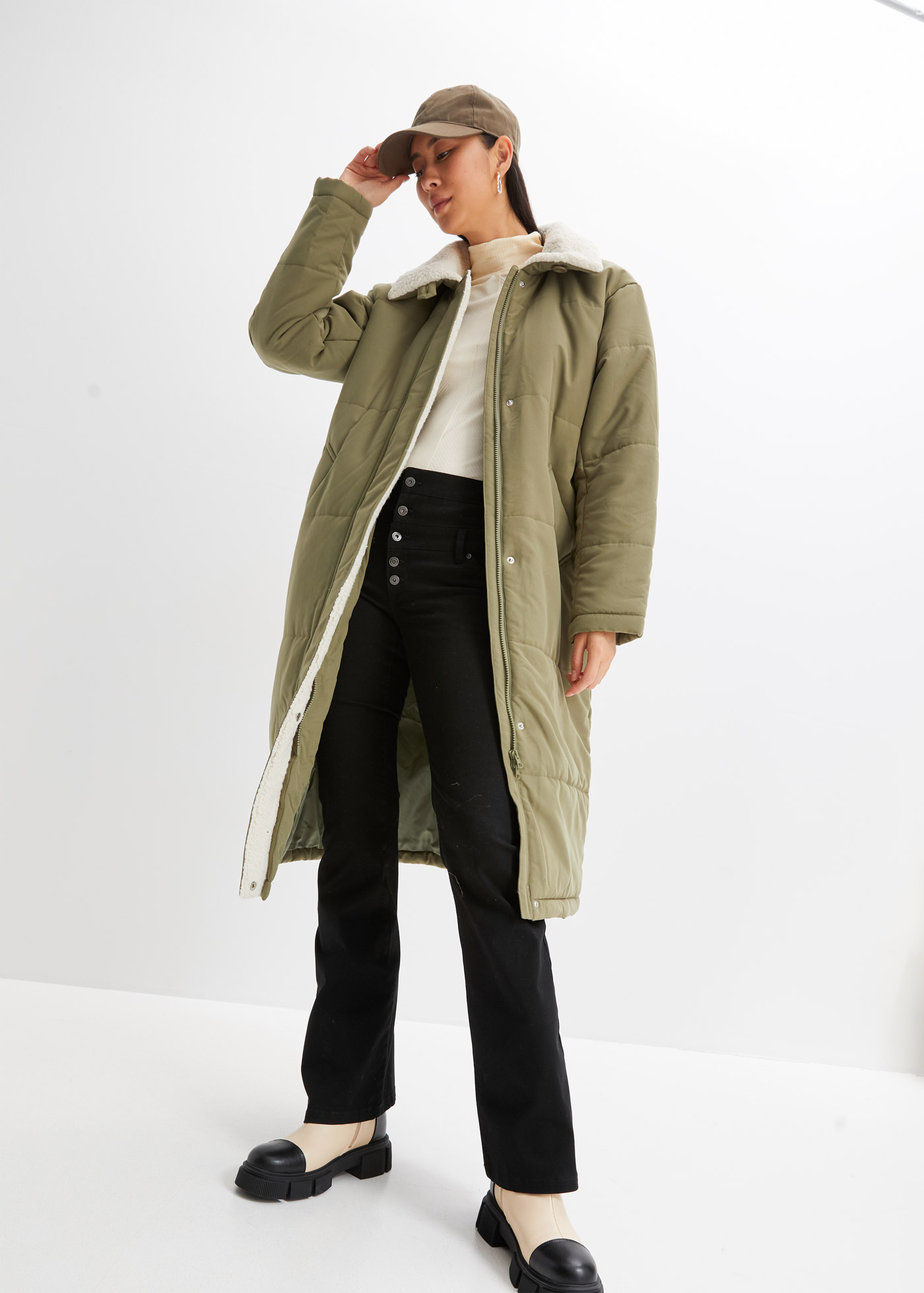 Płaszcz z polarem barankiem