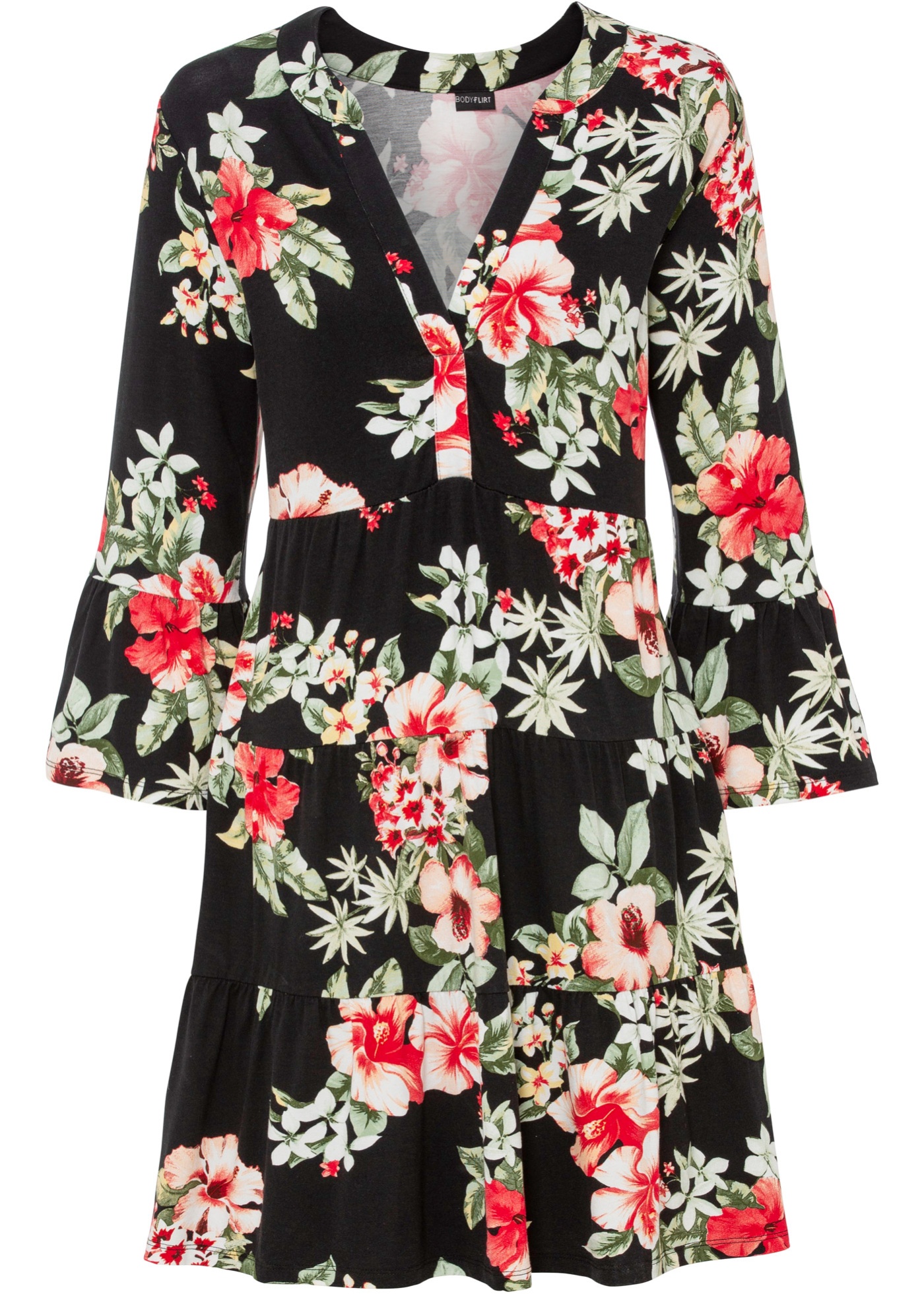 Sukienka tunikowa z przyjaznej dla środowiska wiskozy z nadrukiem