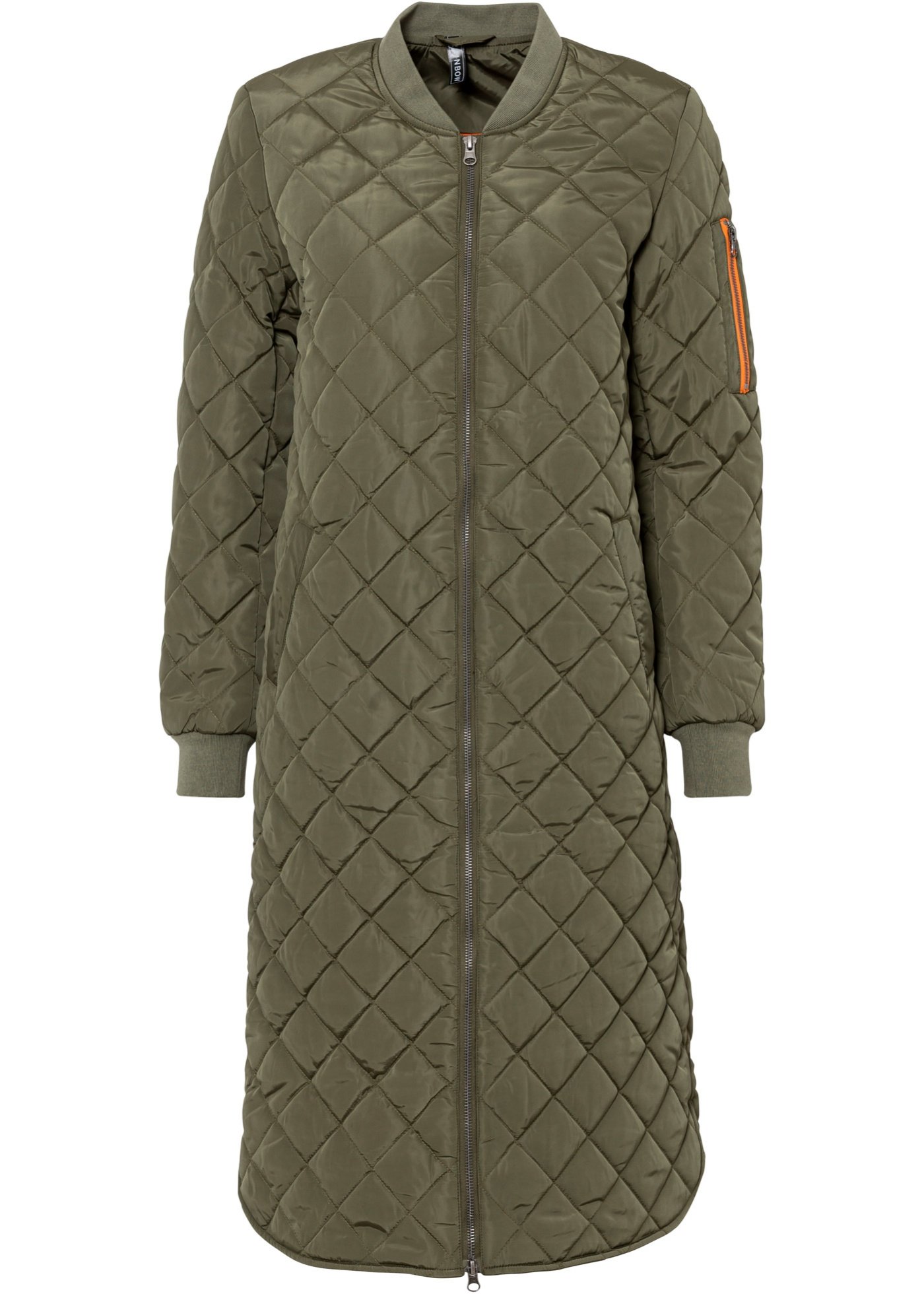 Płaszcz pikowany z kontrastowymi elementami