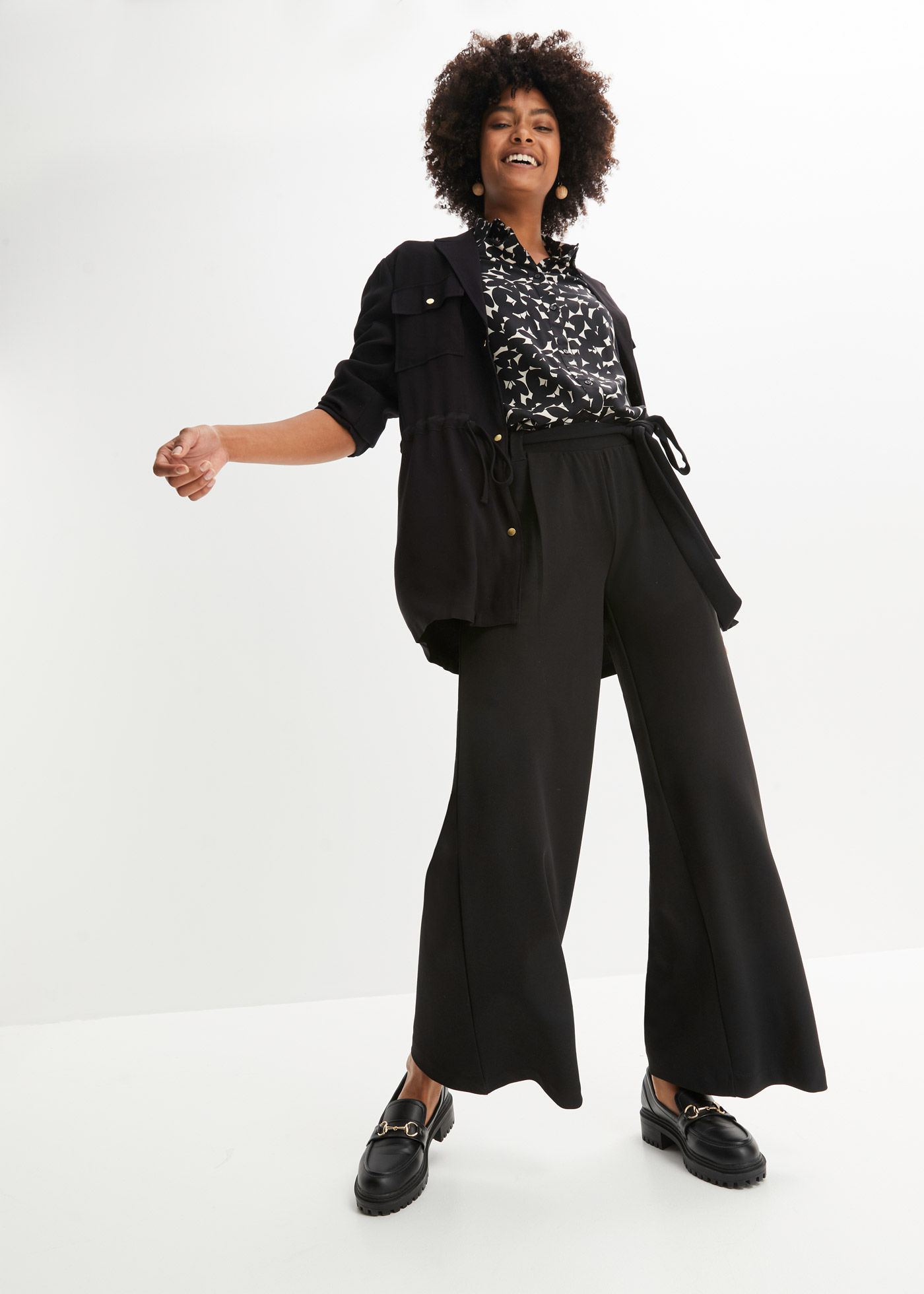 Spodnie z krepy z dżerseju