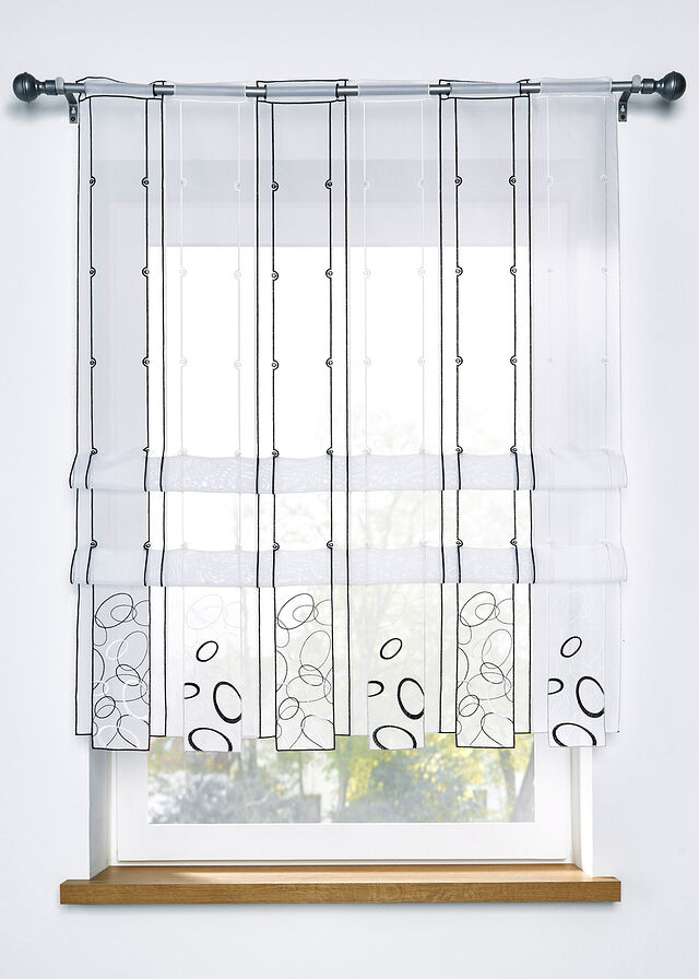 Roleta z haftem i klipsami do upięcia