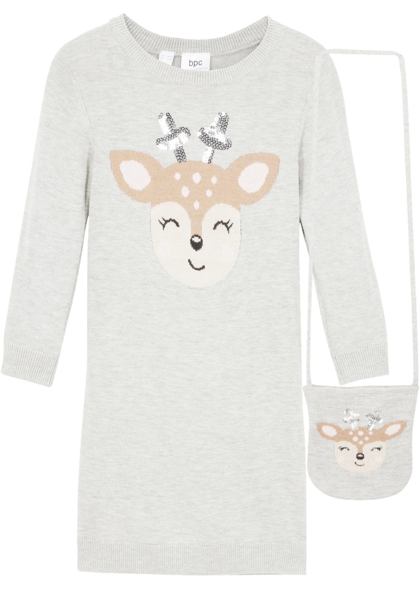 Sukienka dziewczęca dzianinowa z kieszonką (2 części)