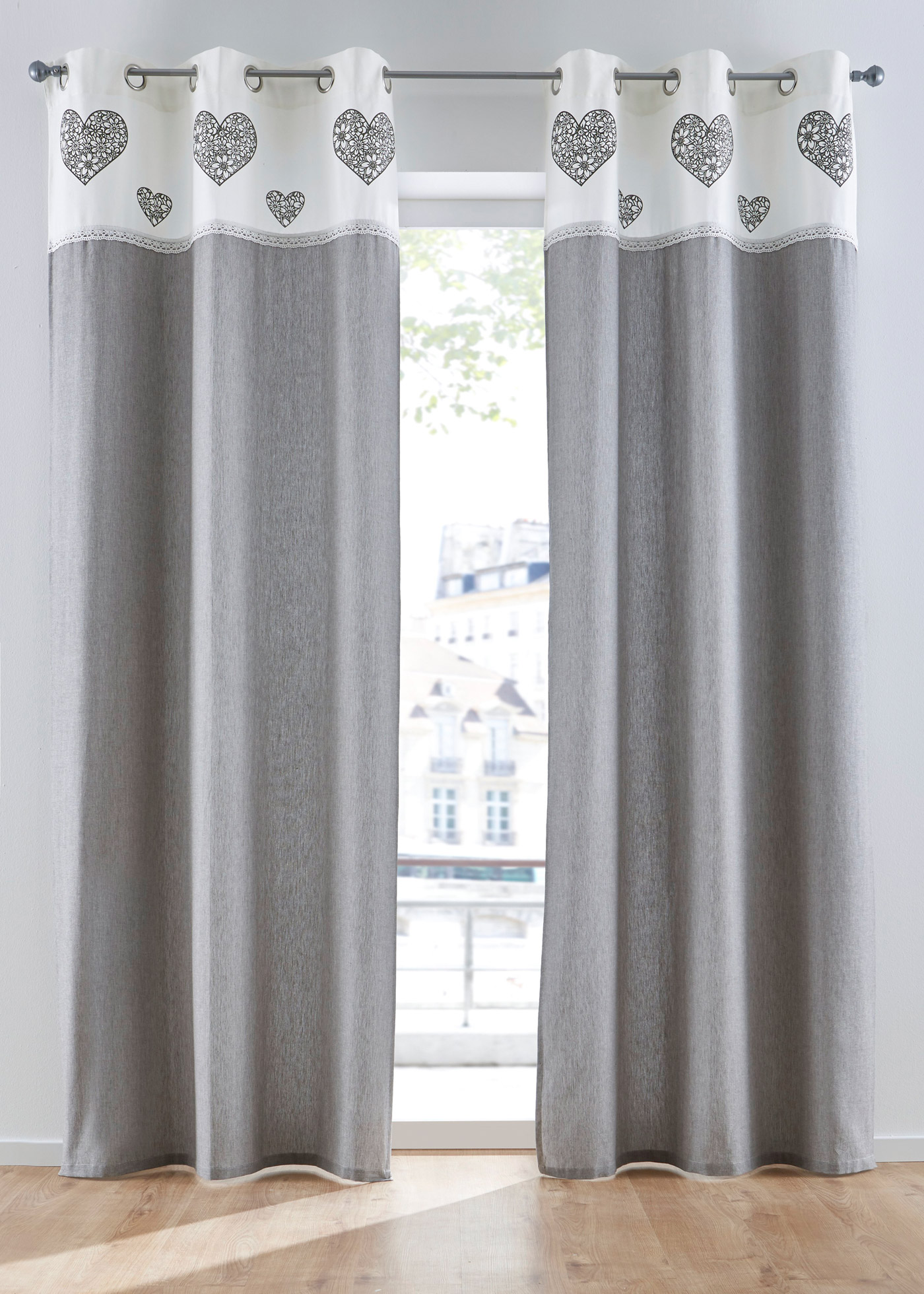 Zasłona z bawełny organicznej w serca (1 szt.)