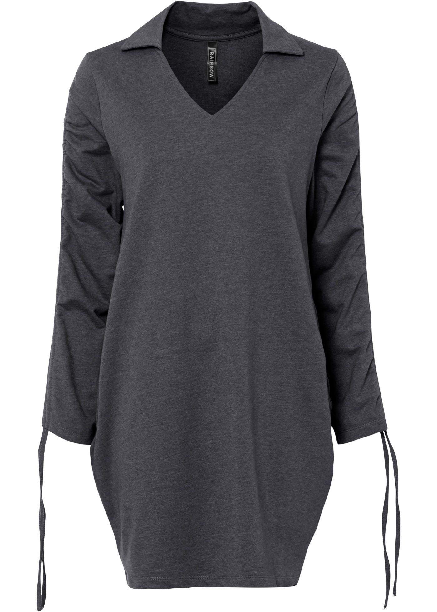 Sukienka dresowa z marszczeniem i kieszeniami po bokach