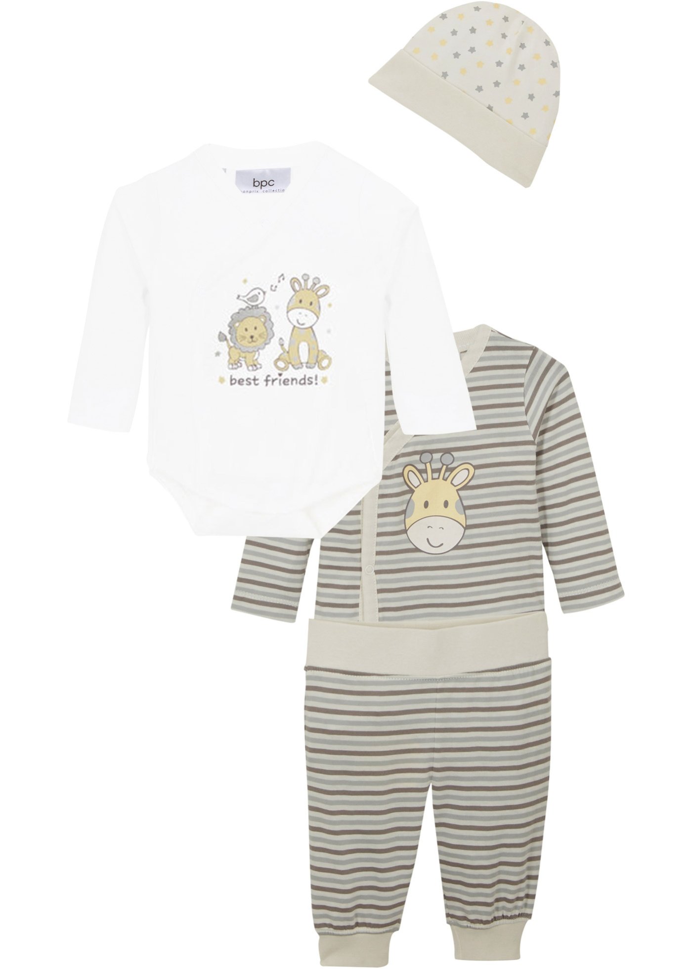 Komplet dla noworodka (4 części), bawełna organiczna