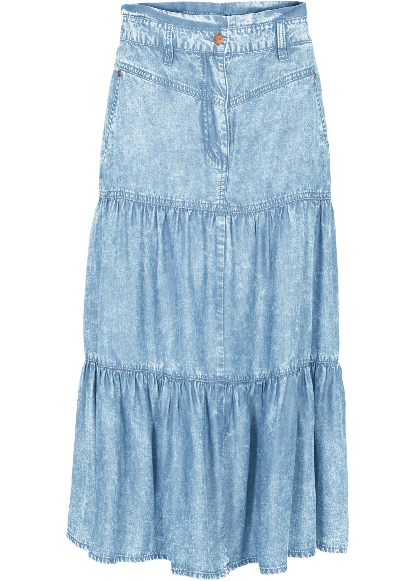 Spódnica midi z falban, ze zrównoważonego lyocellu