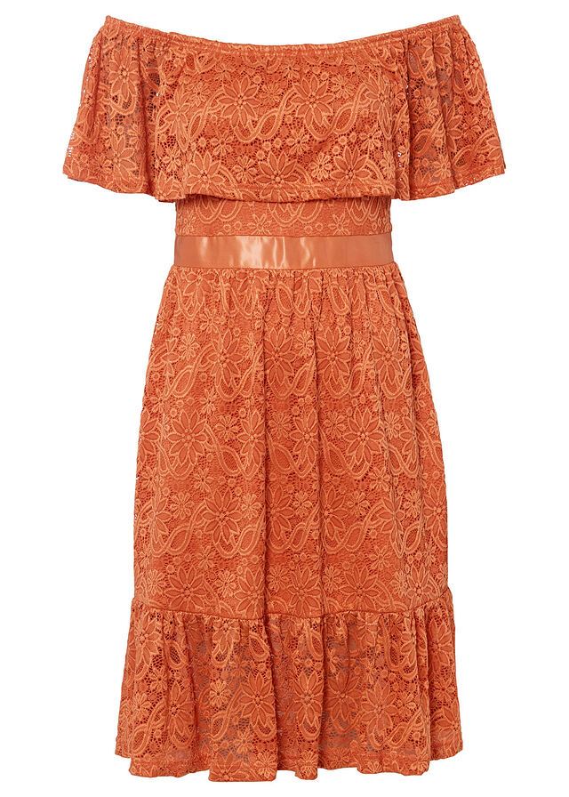 Sukienka off-shoulder koronkowa