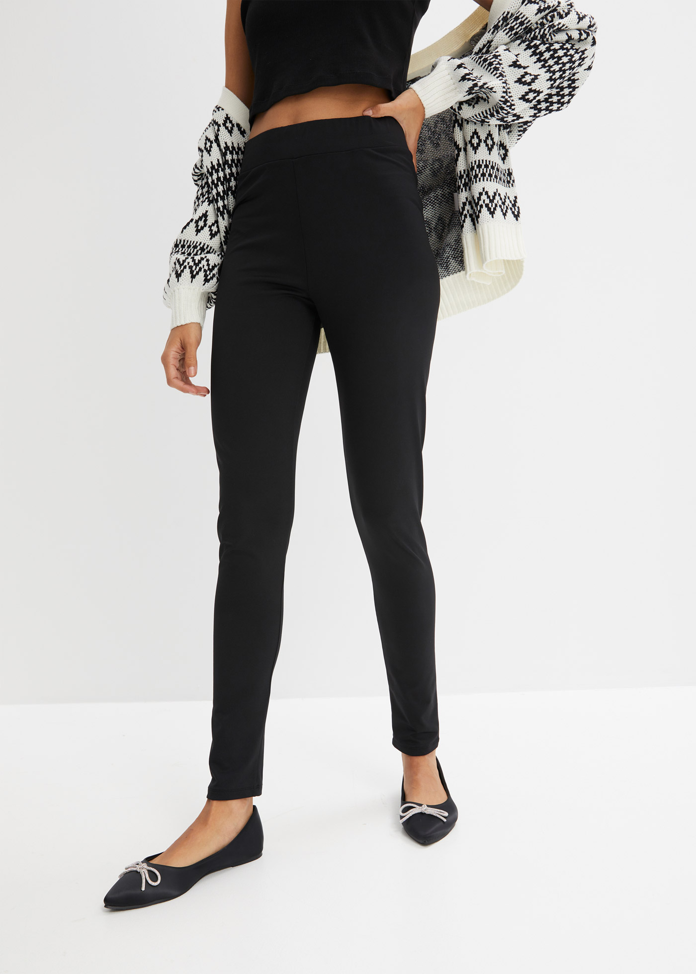 Legginsy termiczne high waist, z szerokim, wygodnym paskiem