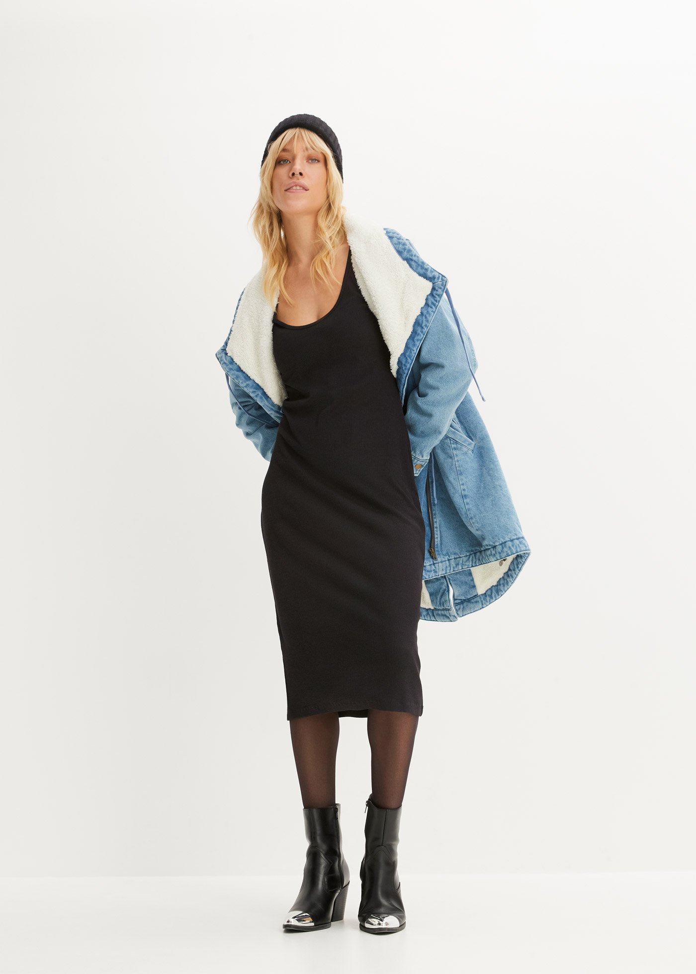 Sukienka midi w prążek