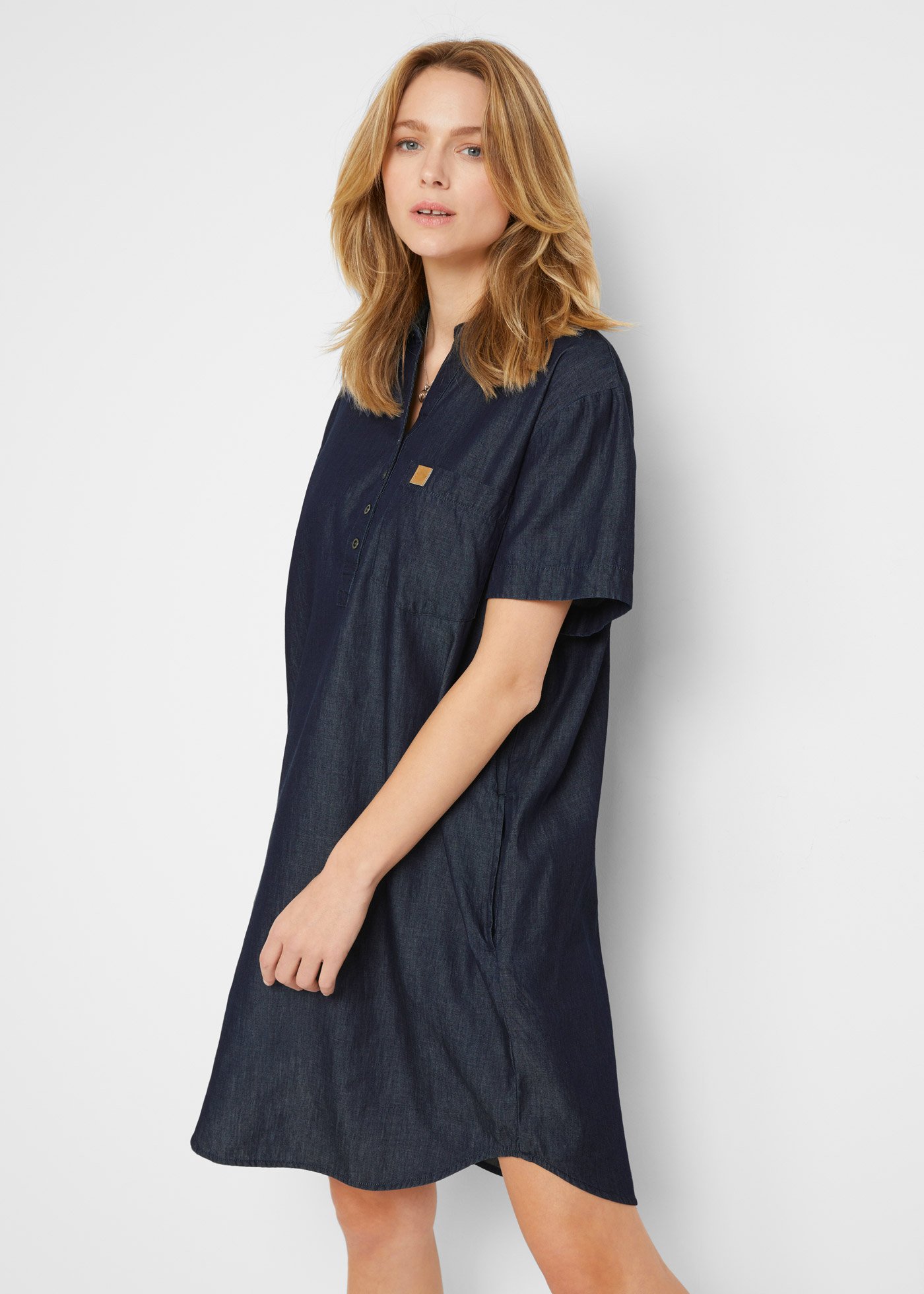 Sukienka dżinsowa, krótki rękaw