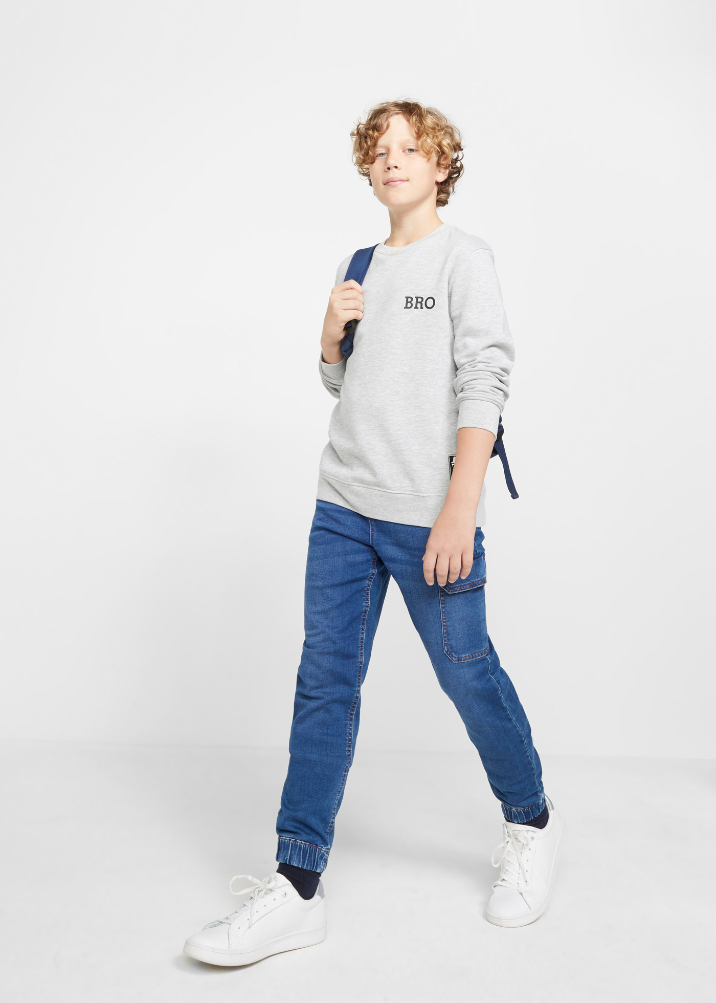 Dżinsy dresowe bojówki chłopięce, Slim Fit