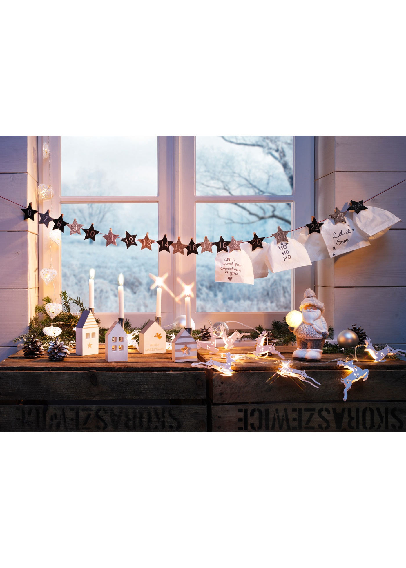 Święty Mikołaj z kulą LED