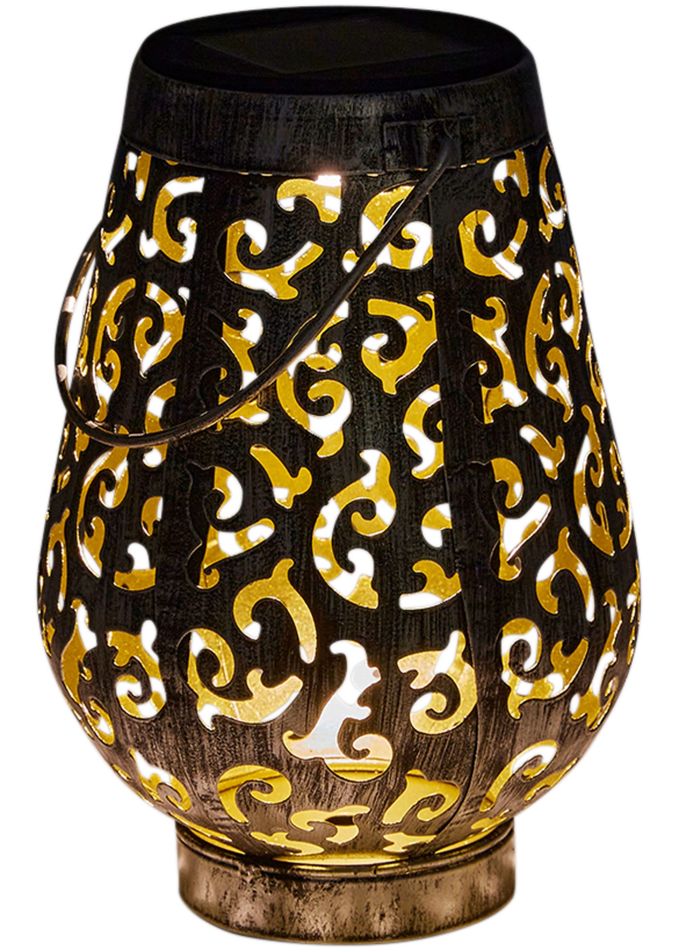 Lampion solarny z wycinanym wzorem