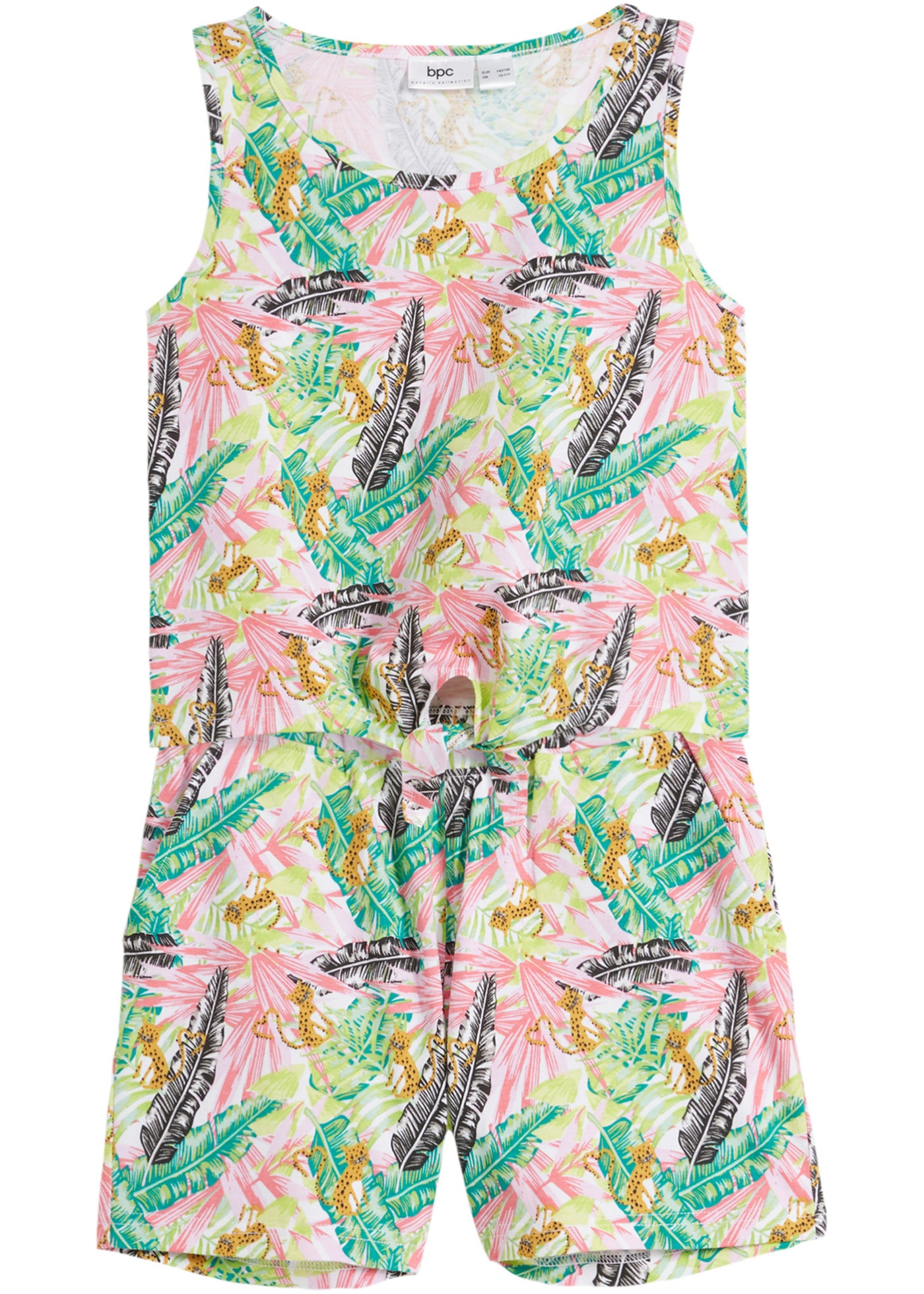 Top dziewczęcy z dżerseju + szorty (2 części), z bawełny organicznej