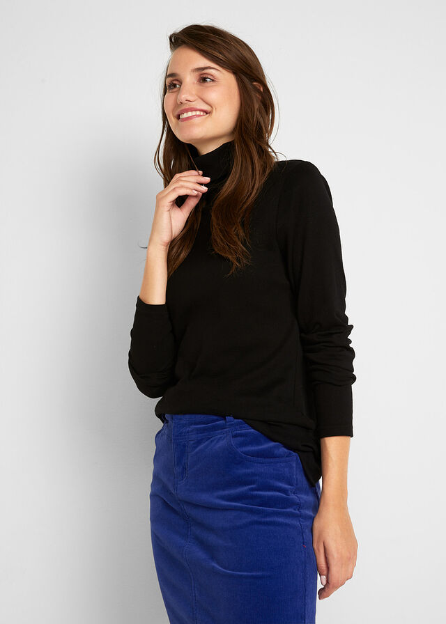 Bluzka z golfem z czystej bawełny