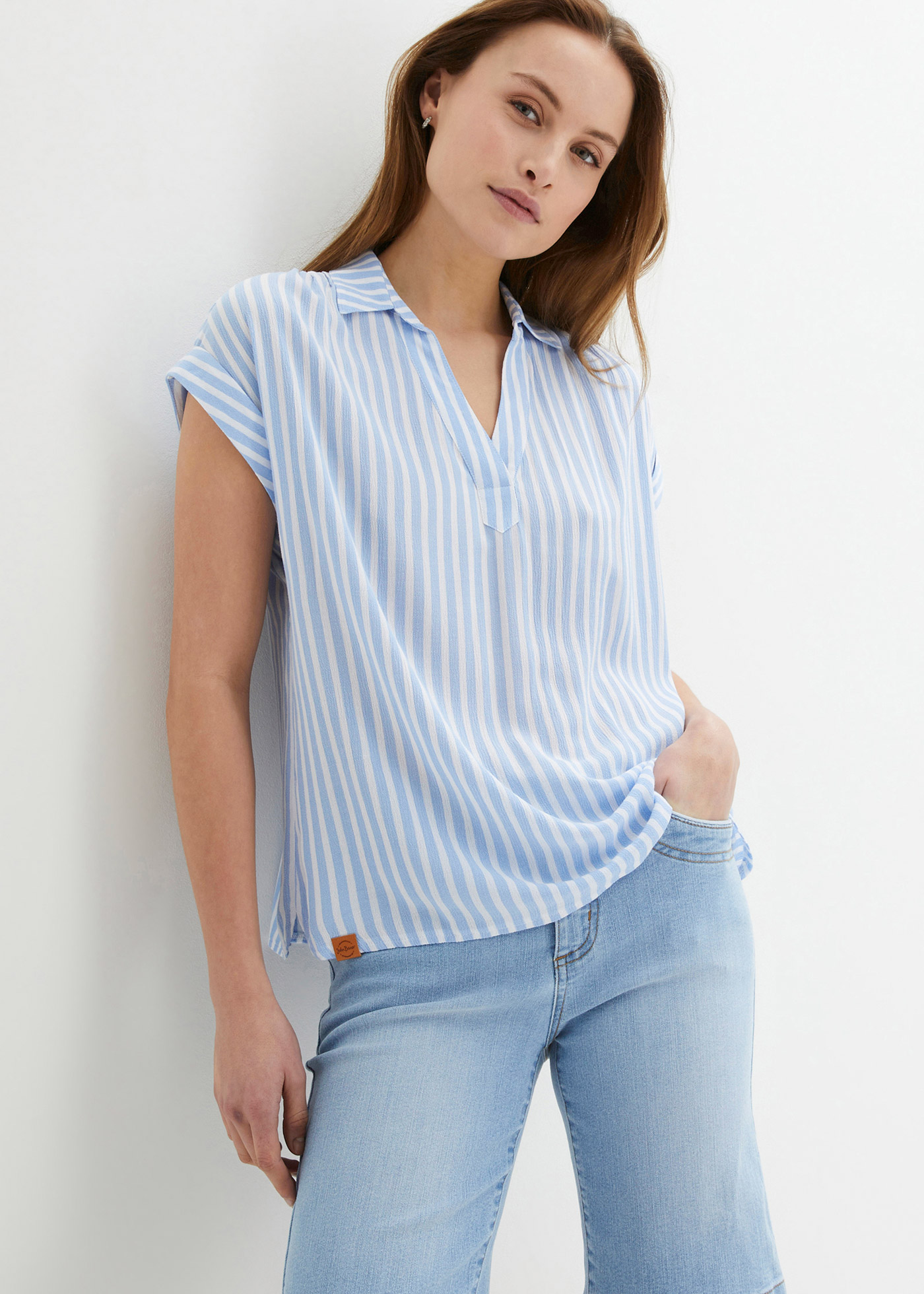 Bluzka, krótki rękaw, z lejącej wiskozy