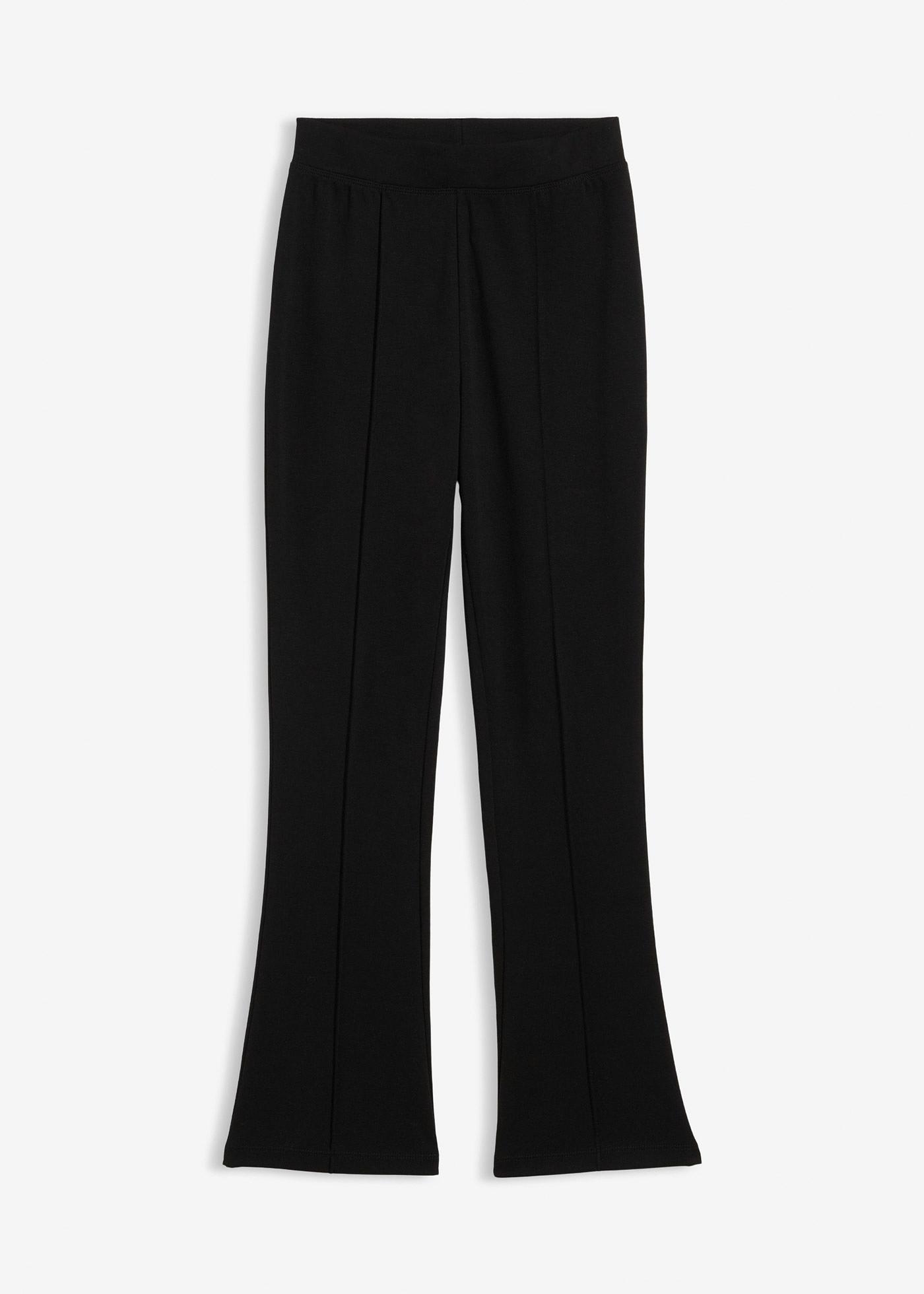 Spodnie z rozszerzanymi nogawkami z mocnej bawełnianej dzianiny dżersejowej