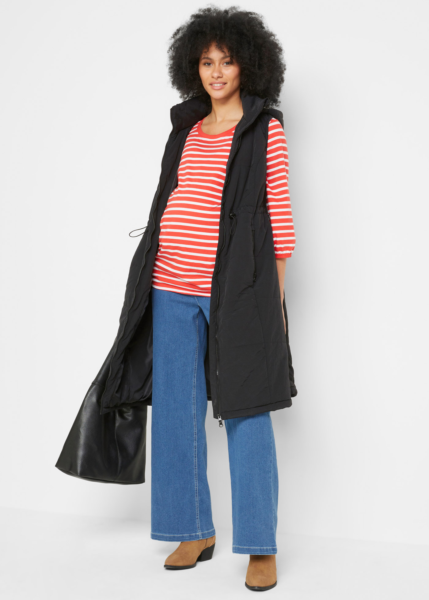 Długa kamizelka ciążowa z wstawką na nosidełko