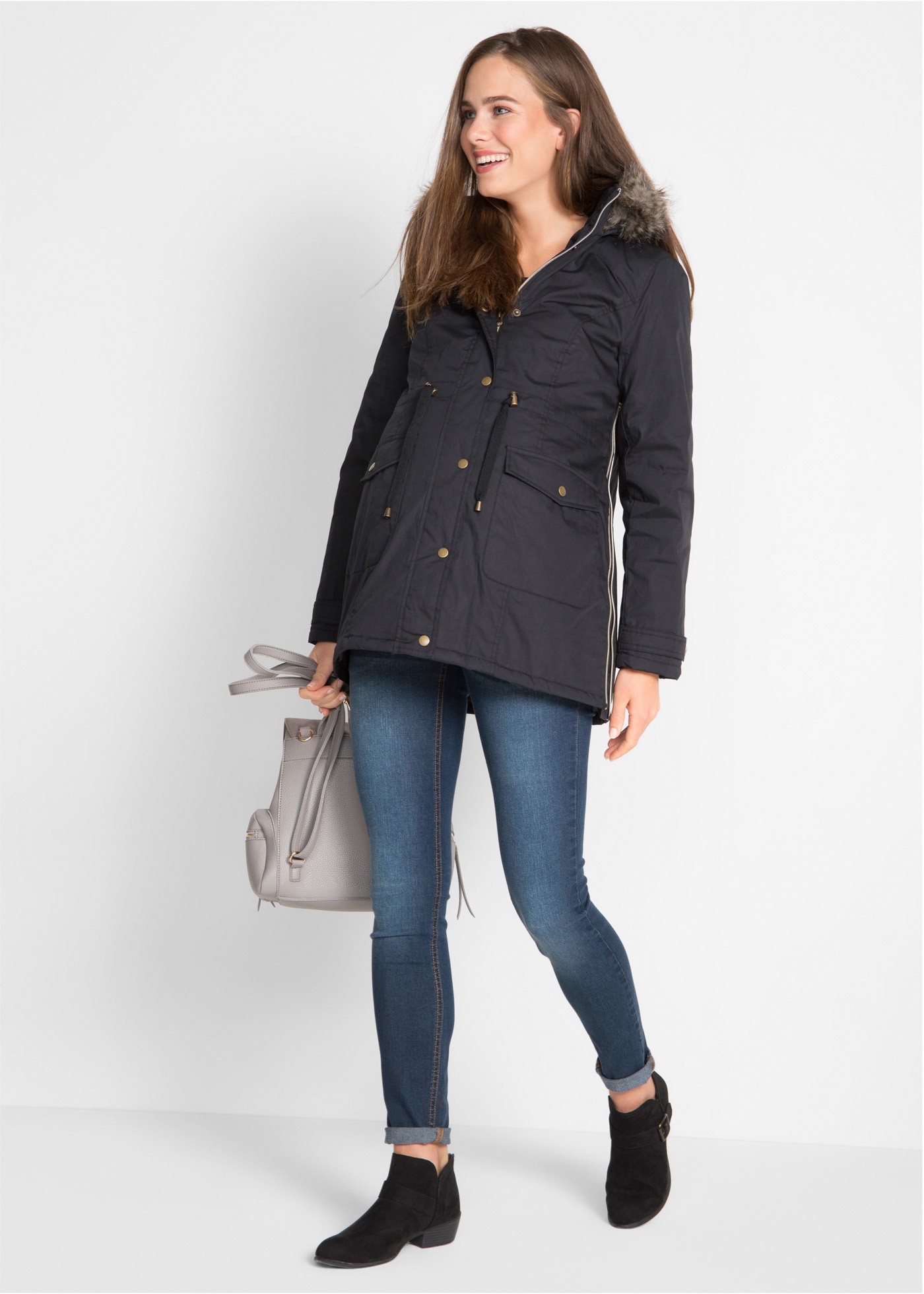 Parka ciążowa z wstawką niemowlęcą na nosidełko