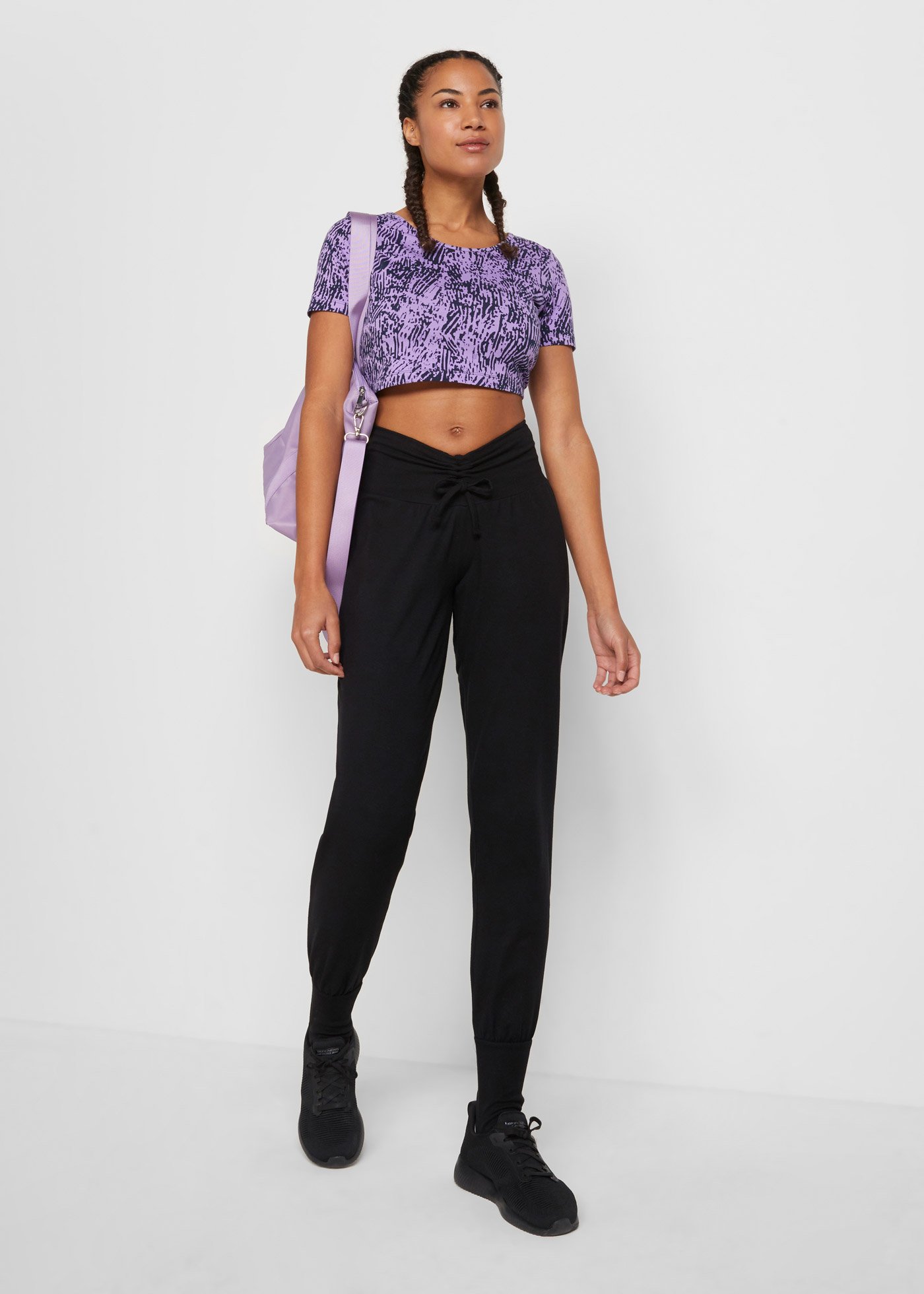 Spodnie do jogi z marszczonym paskiem