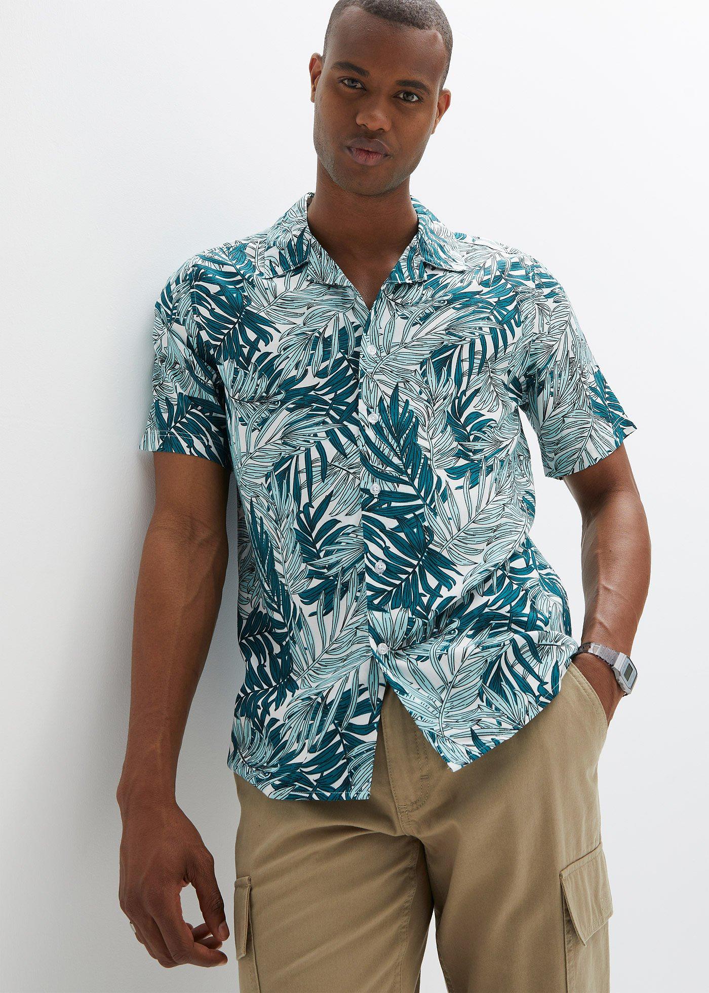 Koszula z krótkim rękawem, z wiskozy