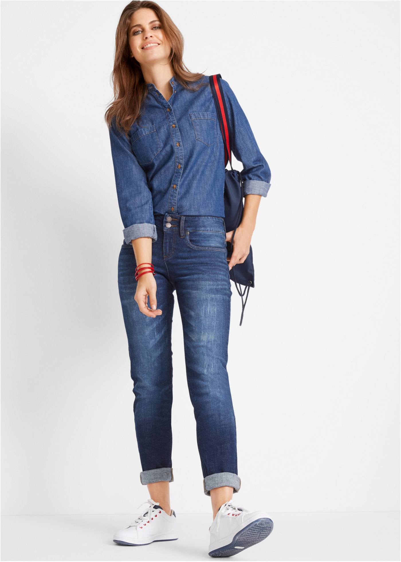 Dżinsy ze stretchem Mom, CLASSIC