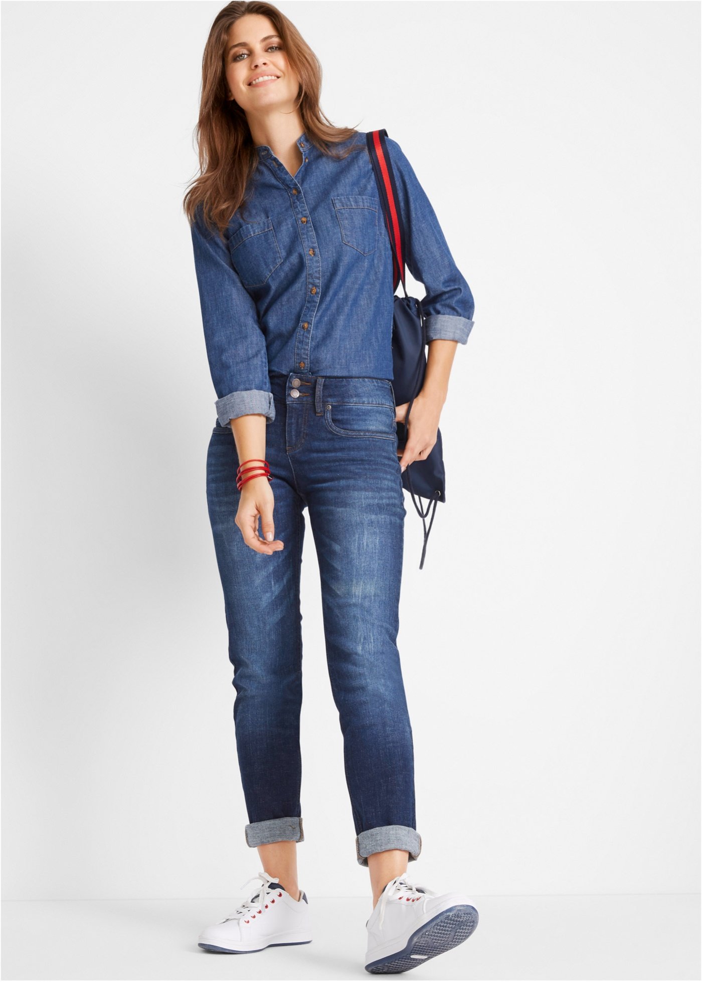 Dżinsy ze stretchem Mom, CLASSIC