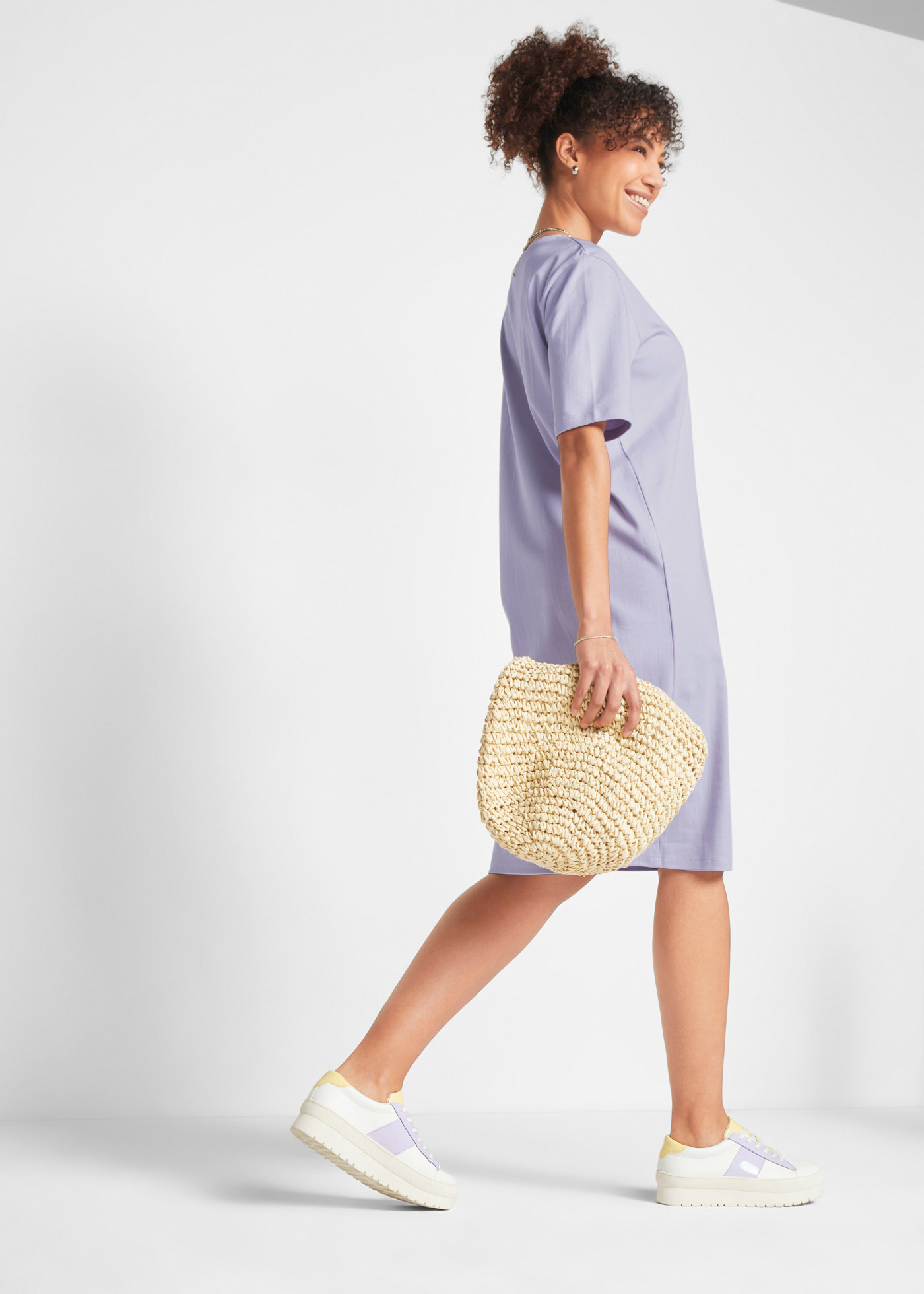 Sukienka shirtowa oversized (2 szt.), z czystej bawełny