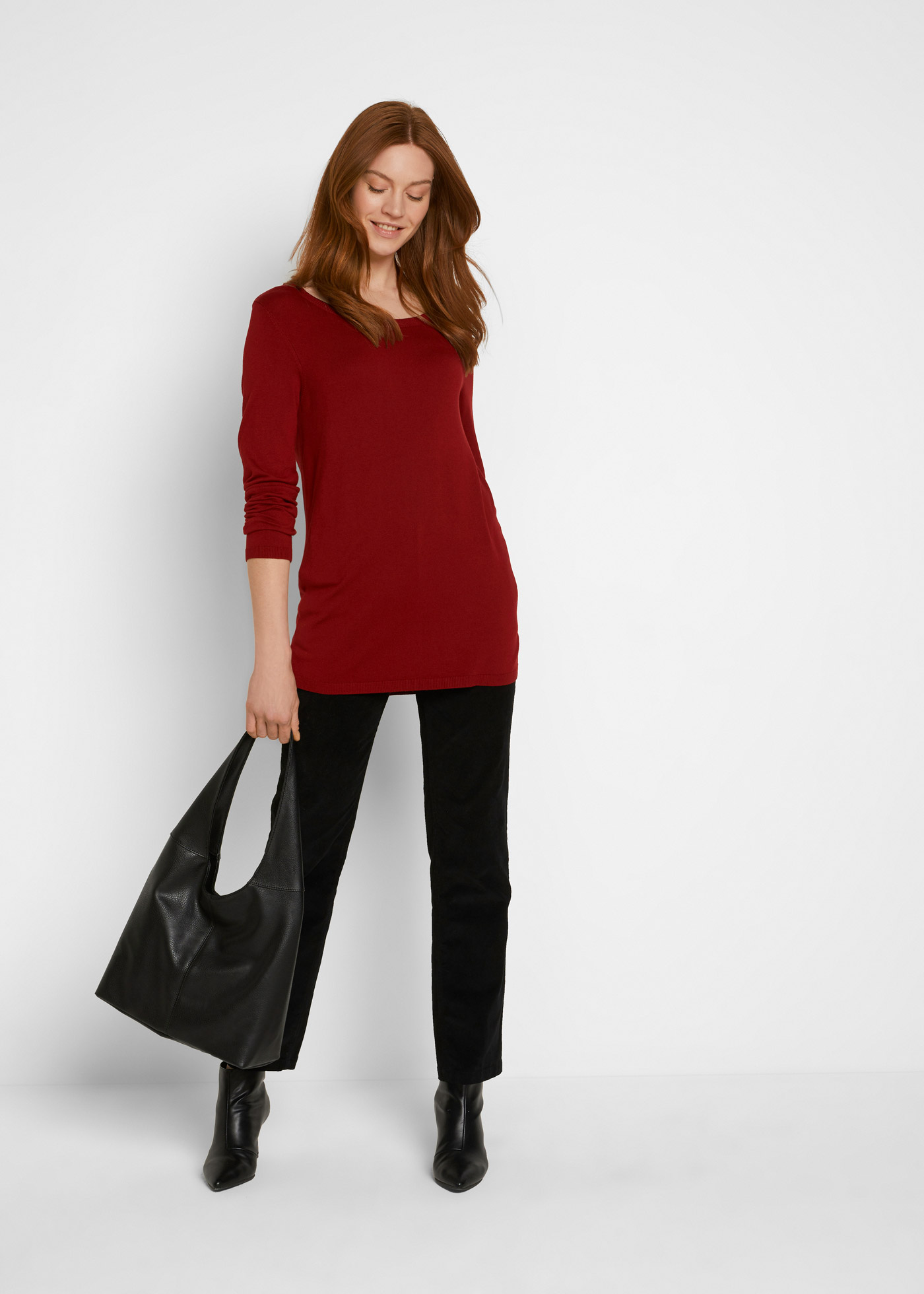 Lekki sweter dzianinowy ze zrównoważonej wiskozy