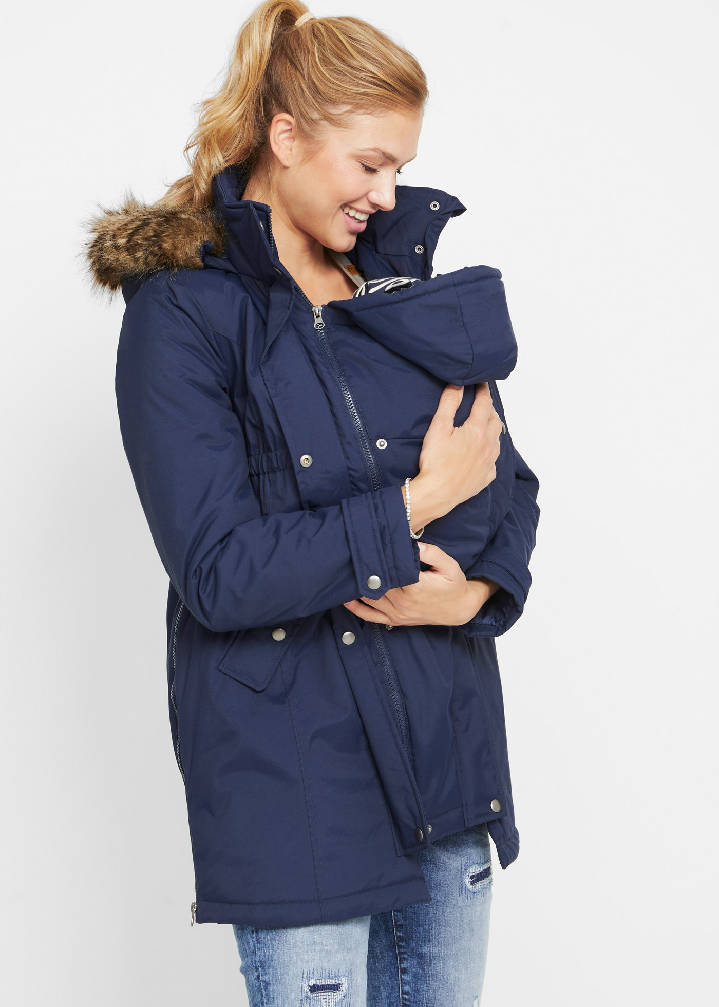 Kurtka funkcjonalna 3 w 1, ciążowa, z wstawką na nosidełko