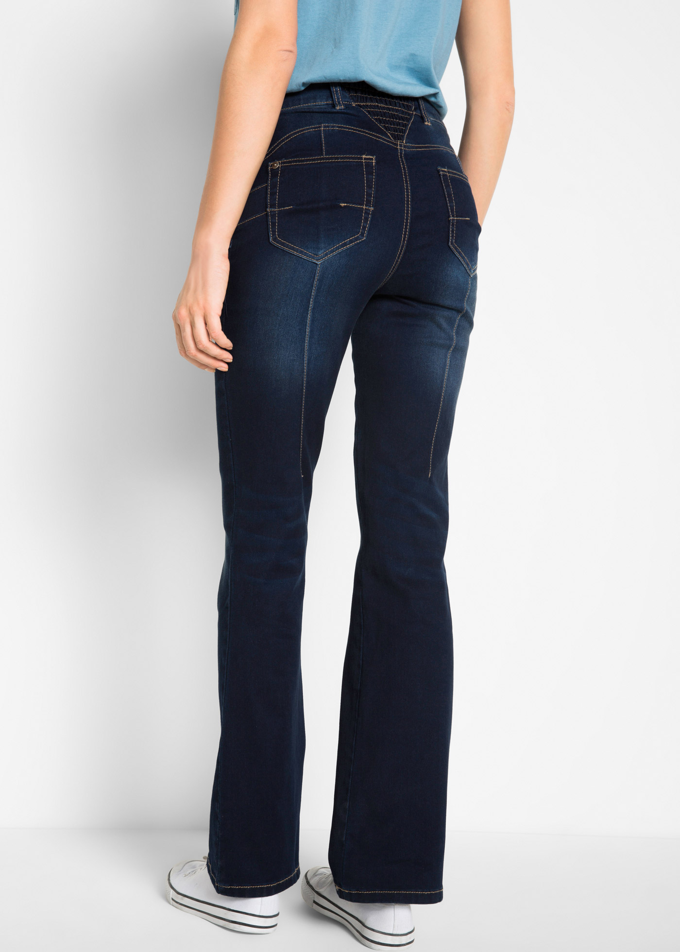 Modelujące dżinsy o kroju bootcut, mid waist