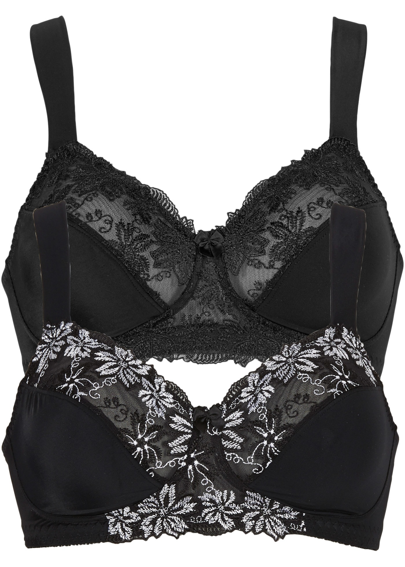 Biustonosz bez fiszbinów z wyściełanymi ramiączkami (2 szt.)