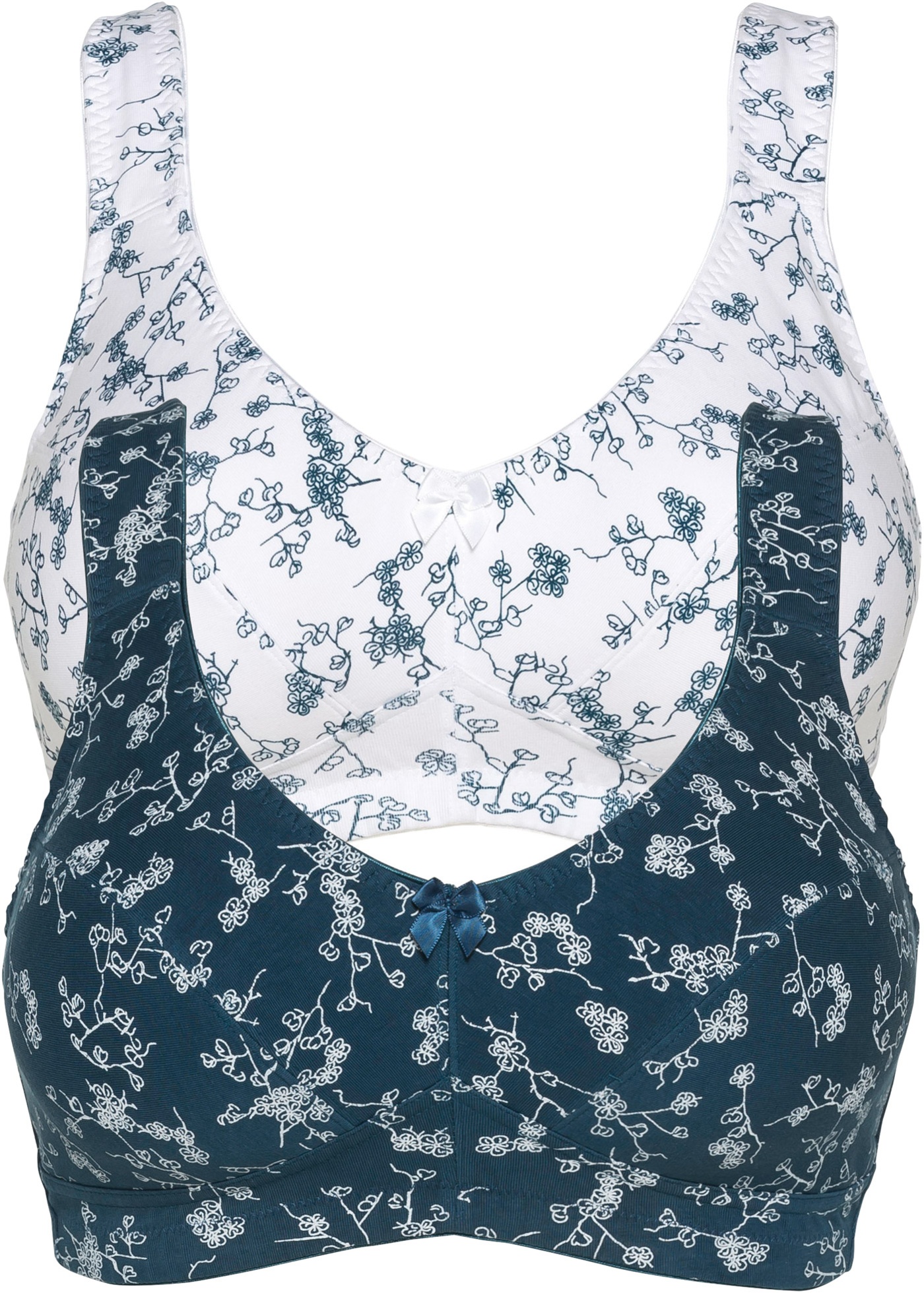 Biustonosz bez fiszbinów (2 szt.), bawełna organiczna