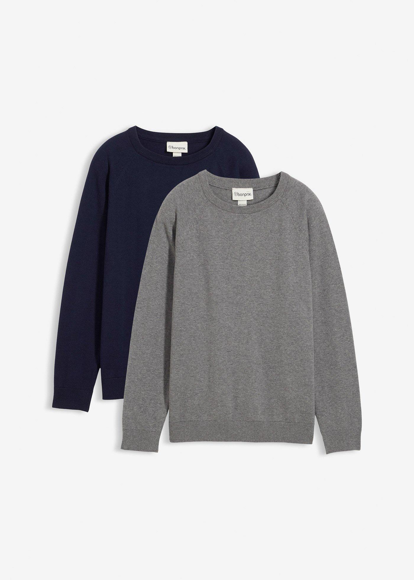 Cienki sweter z czystej bawełny (2 szt.)