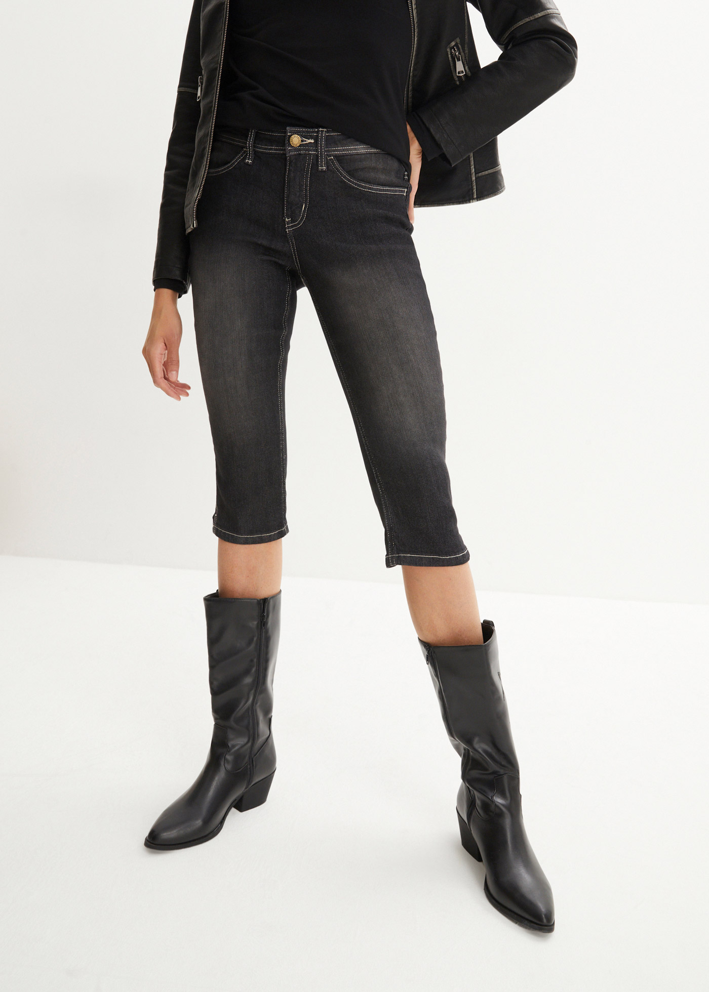 Komfortowe dżinsy rybaczki ze stretchem (2 szt.)