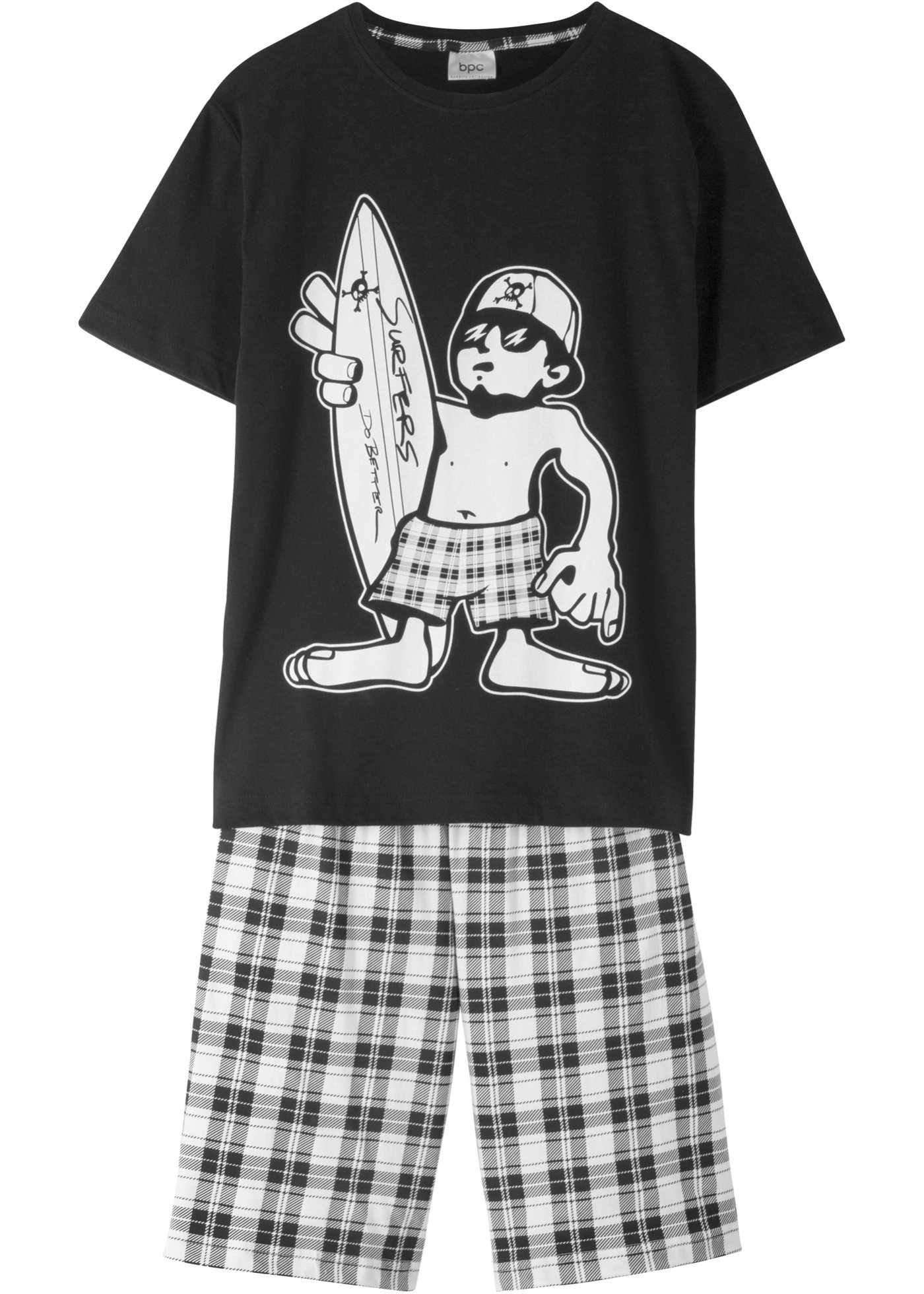 Bawełniana piżama chłopięca z krótkimi spodniami (2 cz.)